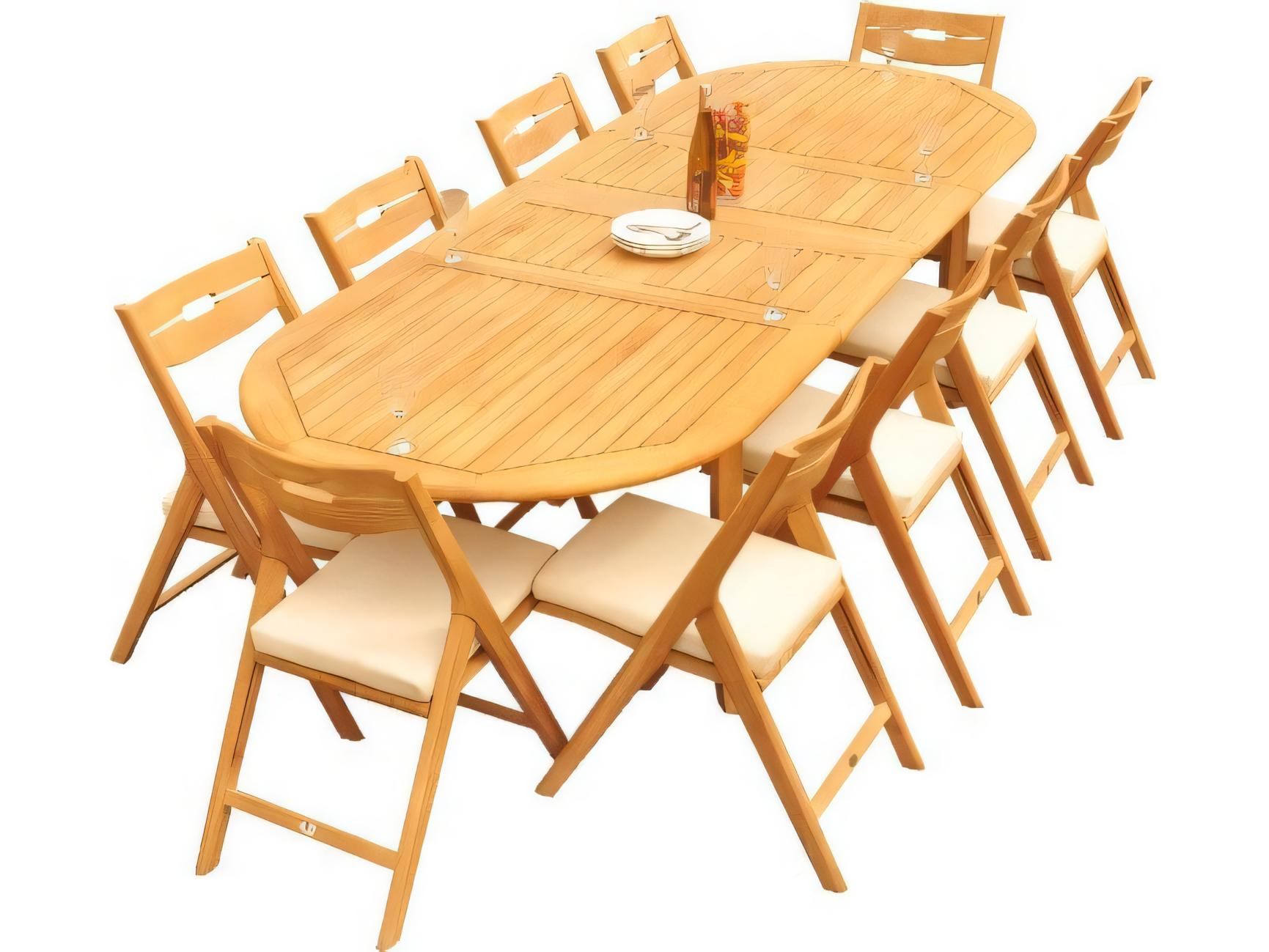 Teak Smith 94" Oval Dining Table with Umbrella Hole