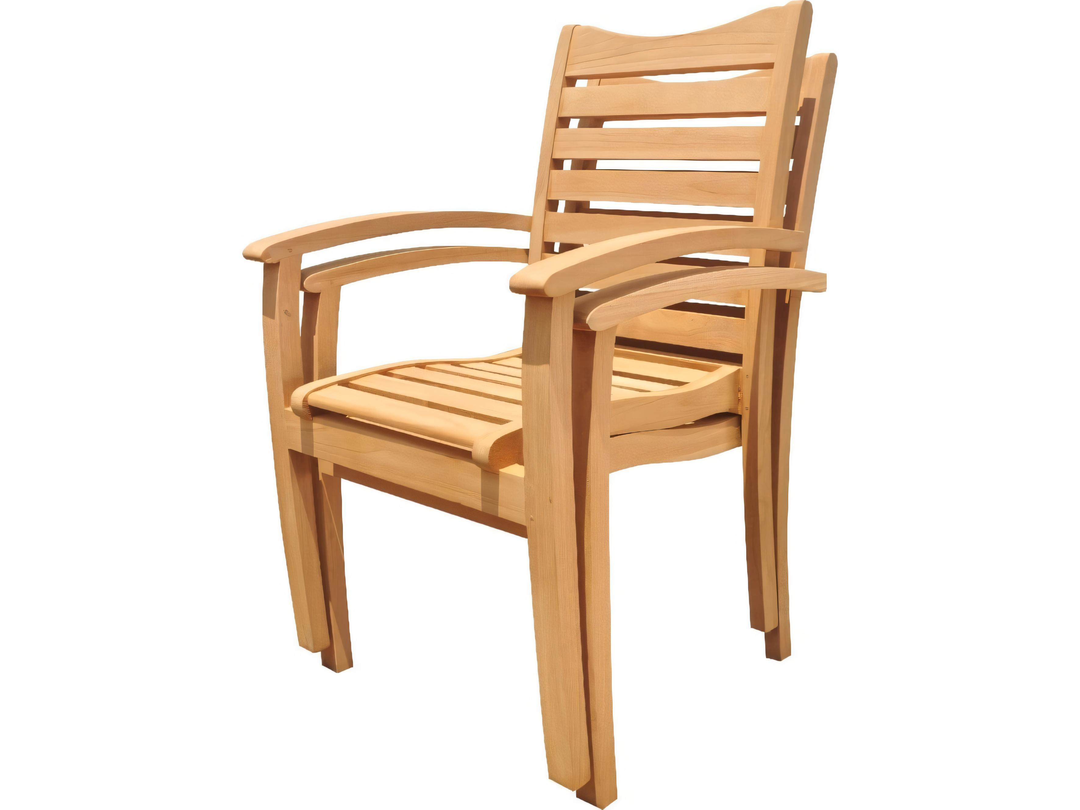 Teak Smith Aspen Stacking Captain Dining Arm Chair