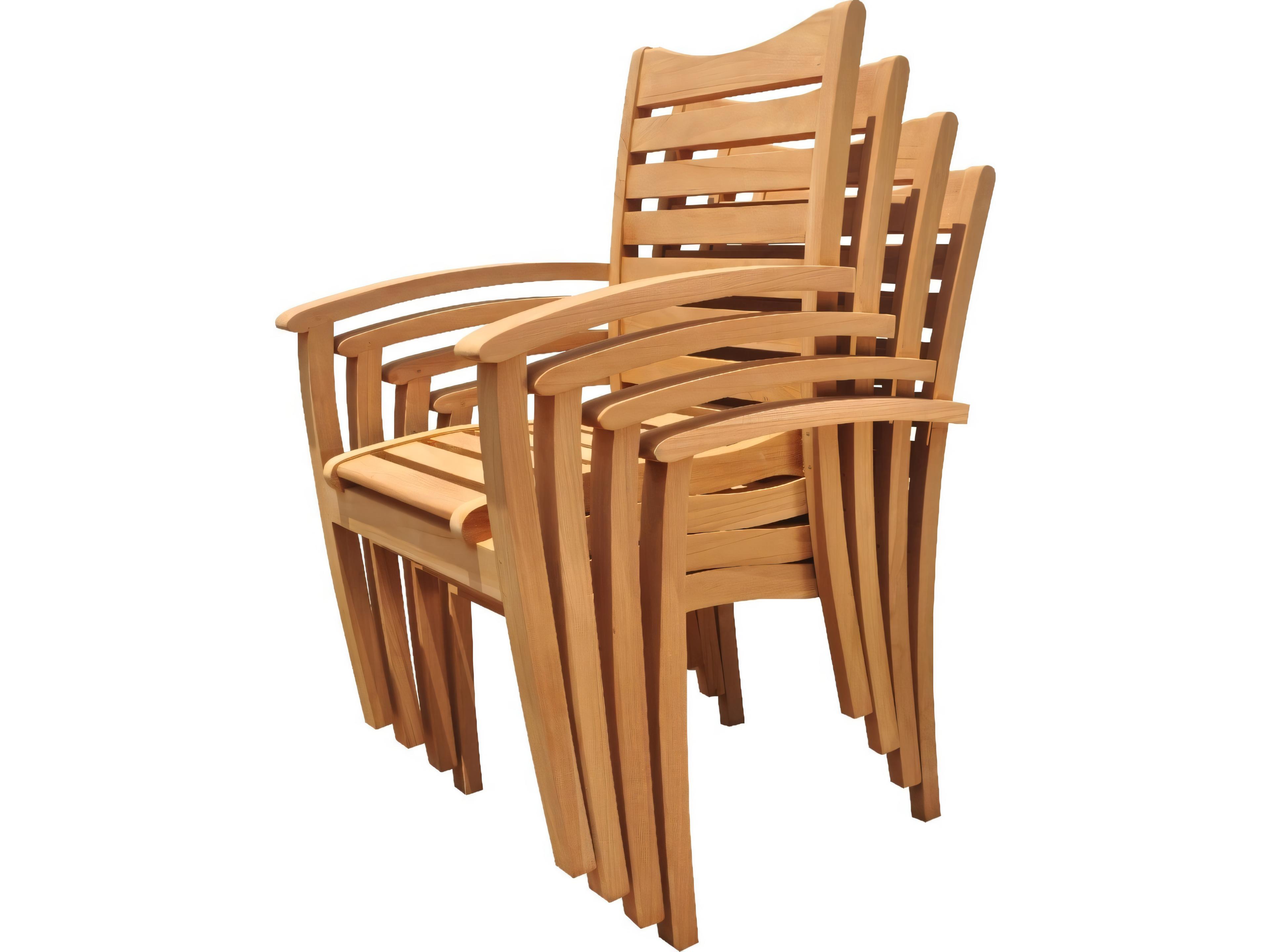 Teak Smith Aspen Stacking Captain Dining Arm Chair