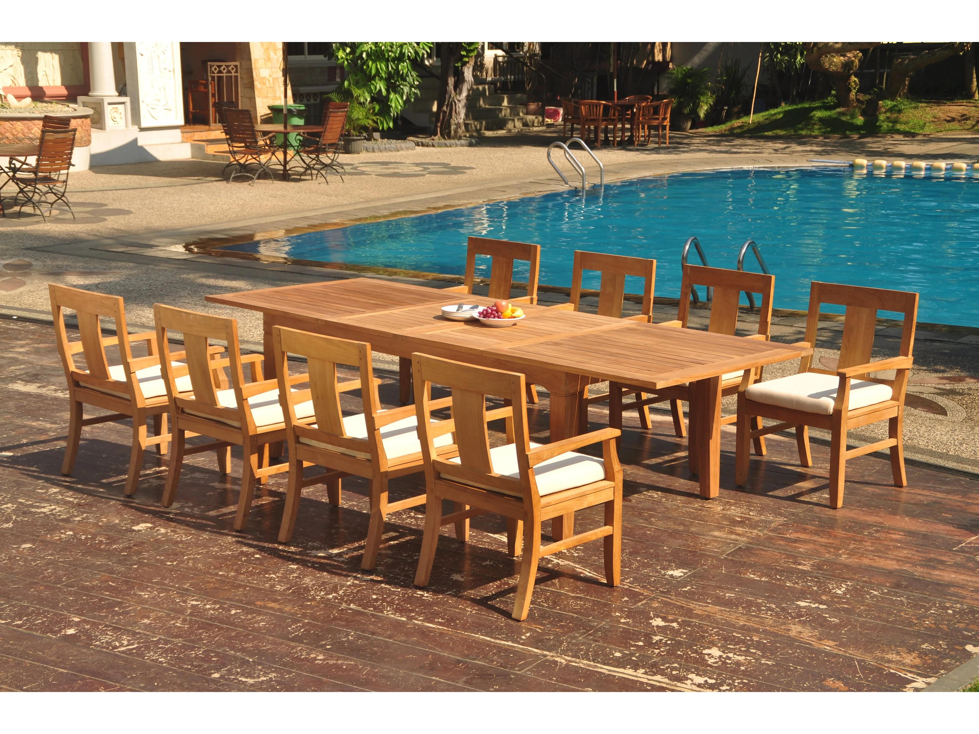Teak Smith 9 Pieces 122" Caranas Rectangular Dining Set