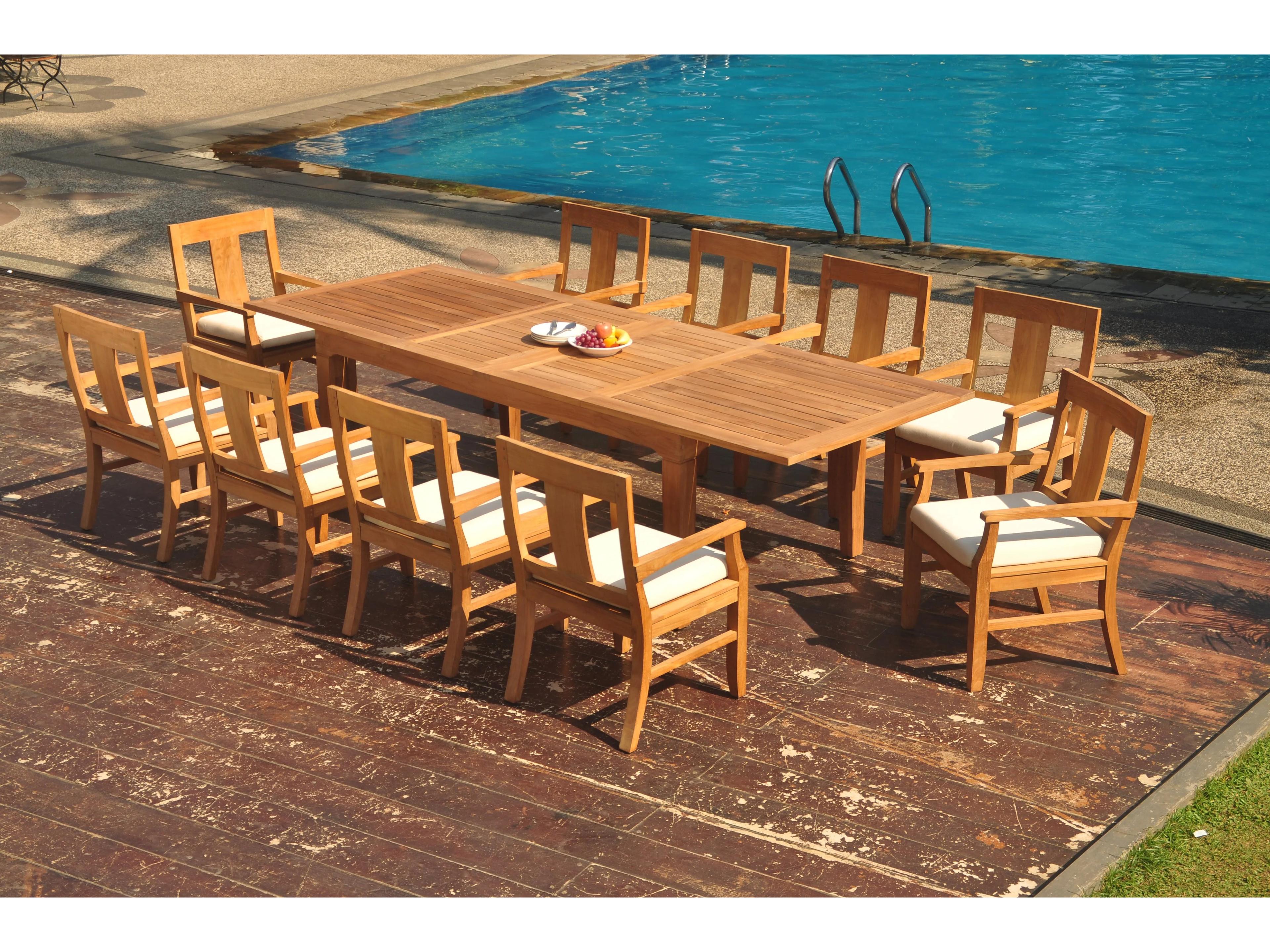 Teak Smith 11 Pieces 122" Caranas Rectangular Dining Set
