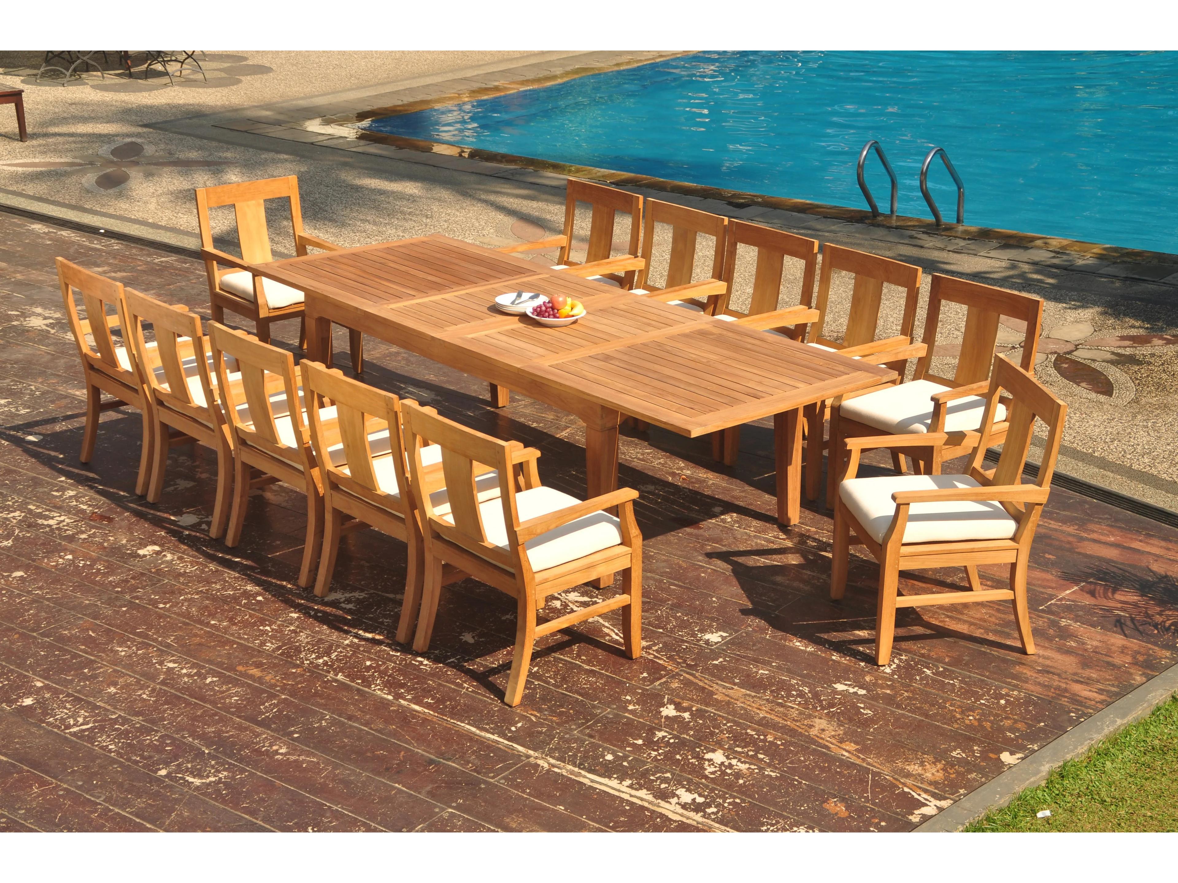 Teak Smith 13 Pieces 122" Caranas Rectangular Dining Set
