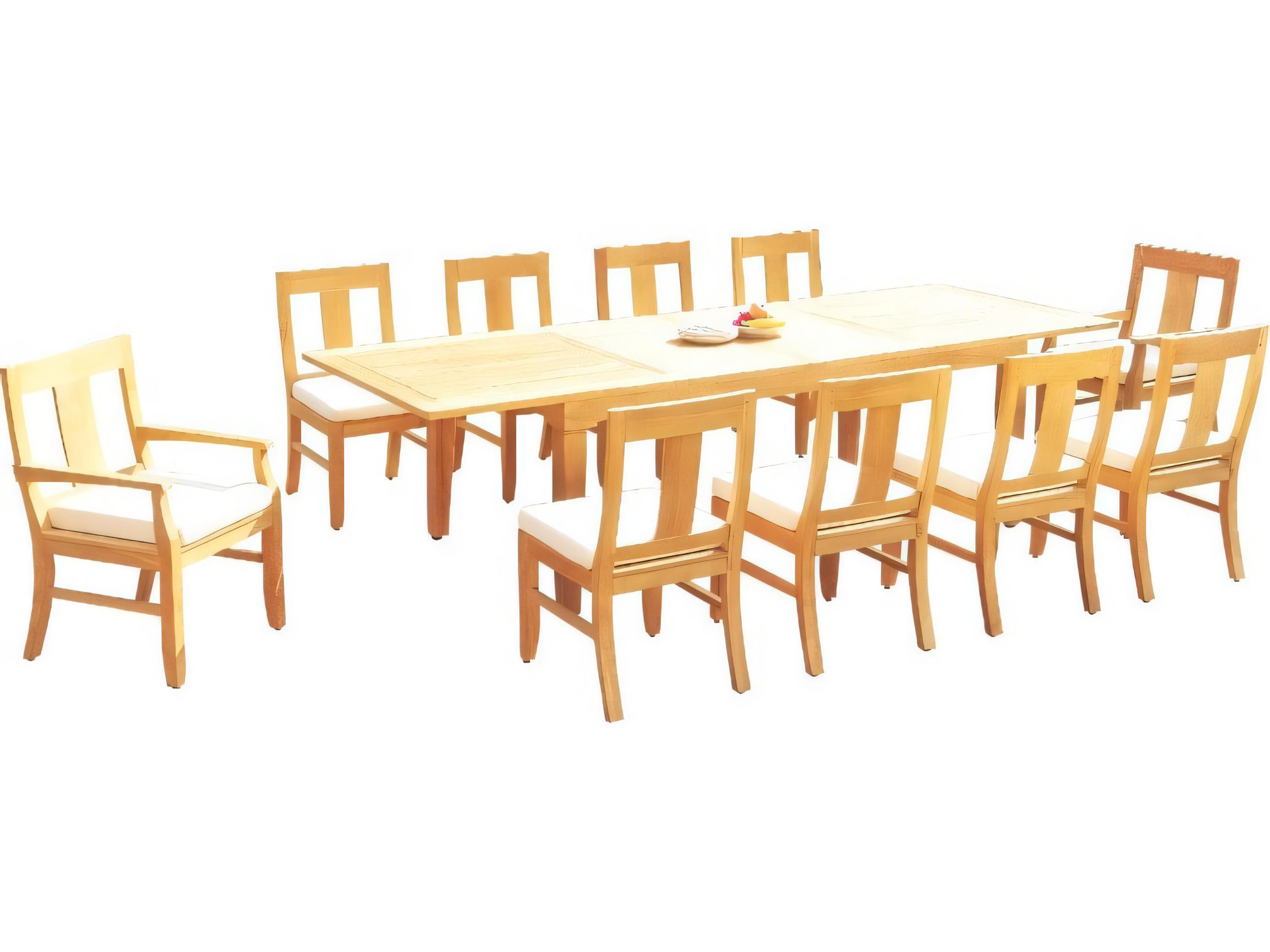 Teak Smith Caranas Extra Large Double Extension 122" Rectangular Dining with Umbrella Hole