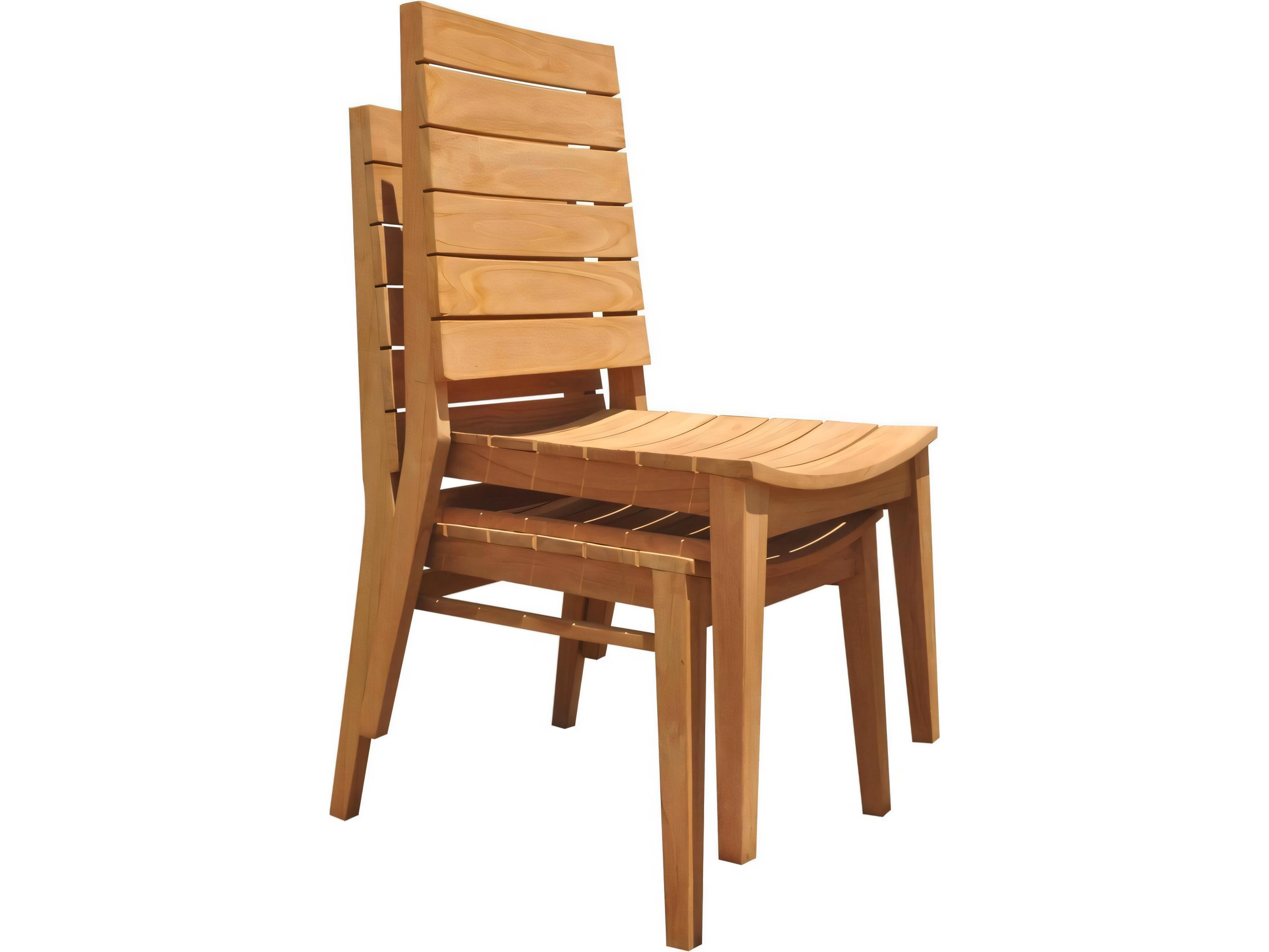Teak Smith Charleston Stacking Armless Dining Chair