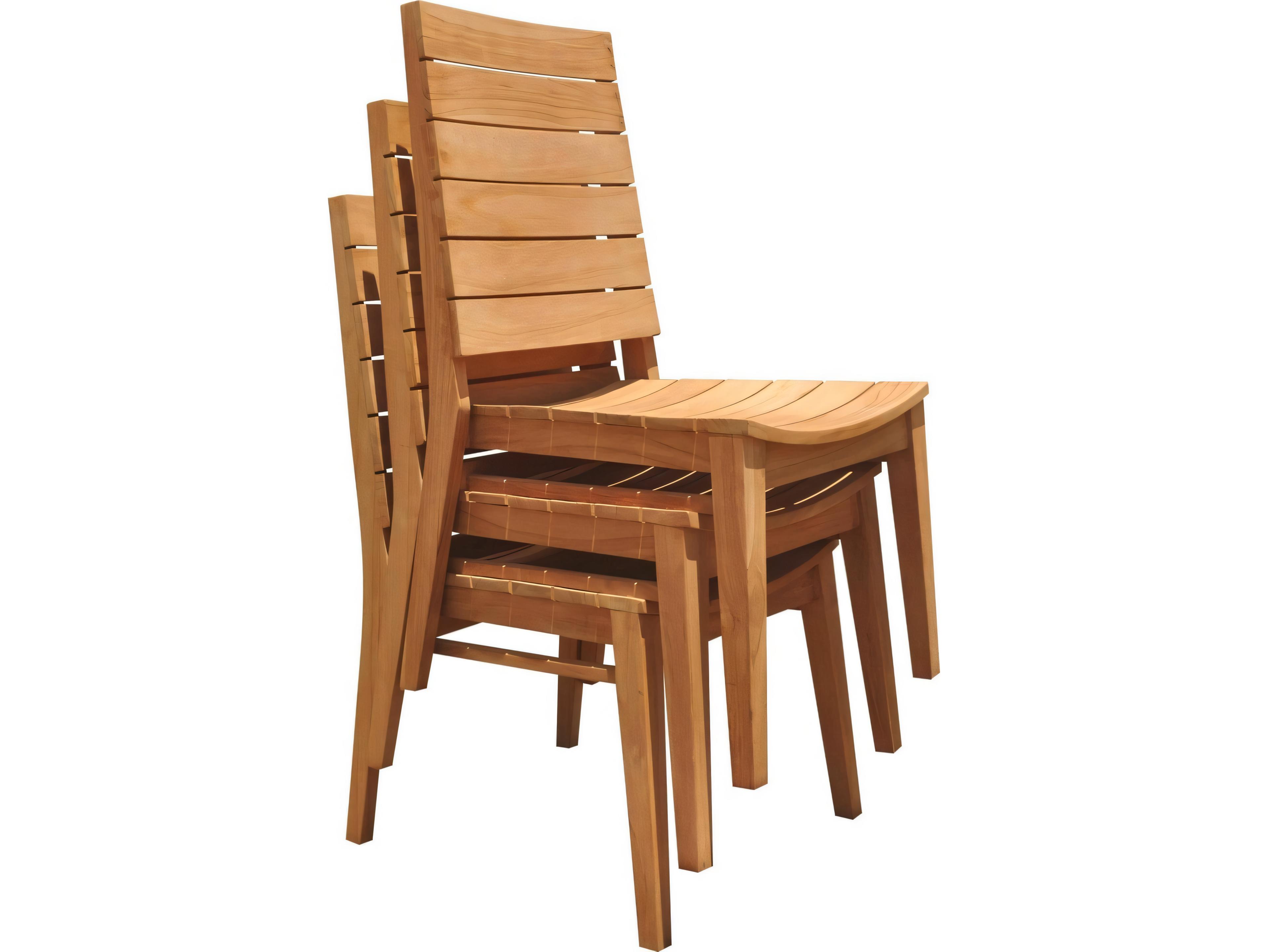 Teak Smith Charleston Stacking Armless Dining Chair