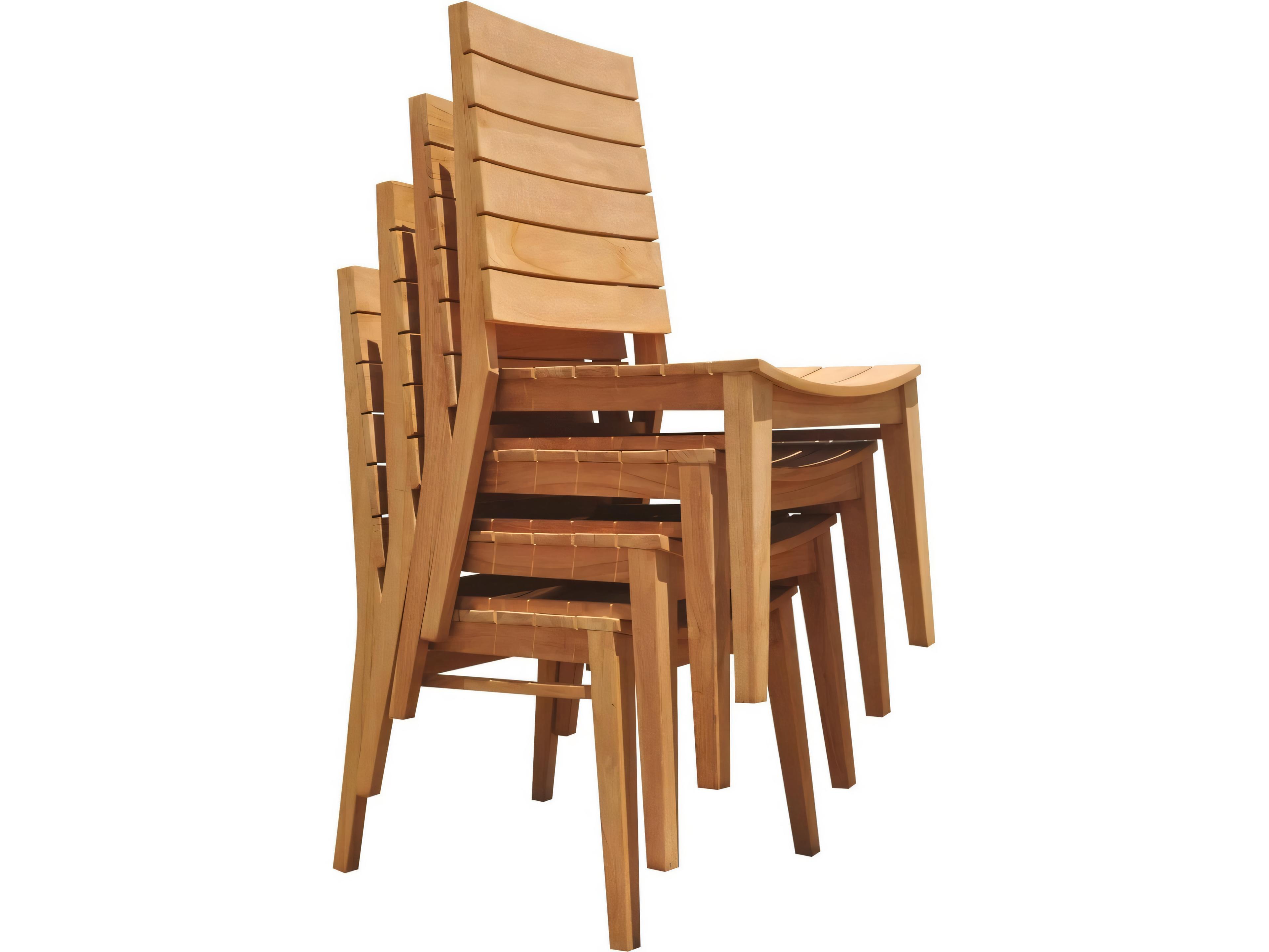 Teak Smith Charleston Stacking Armless Dining Chair