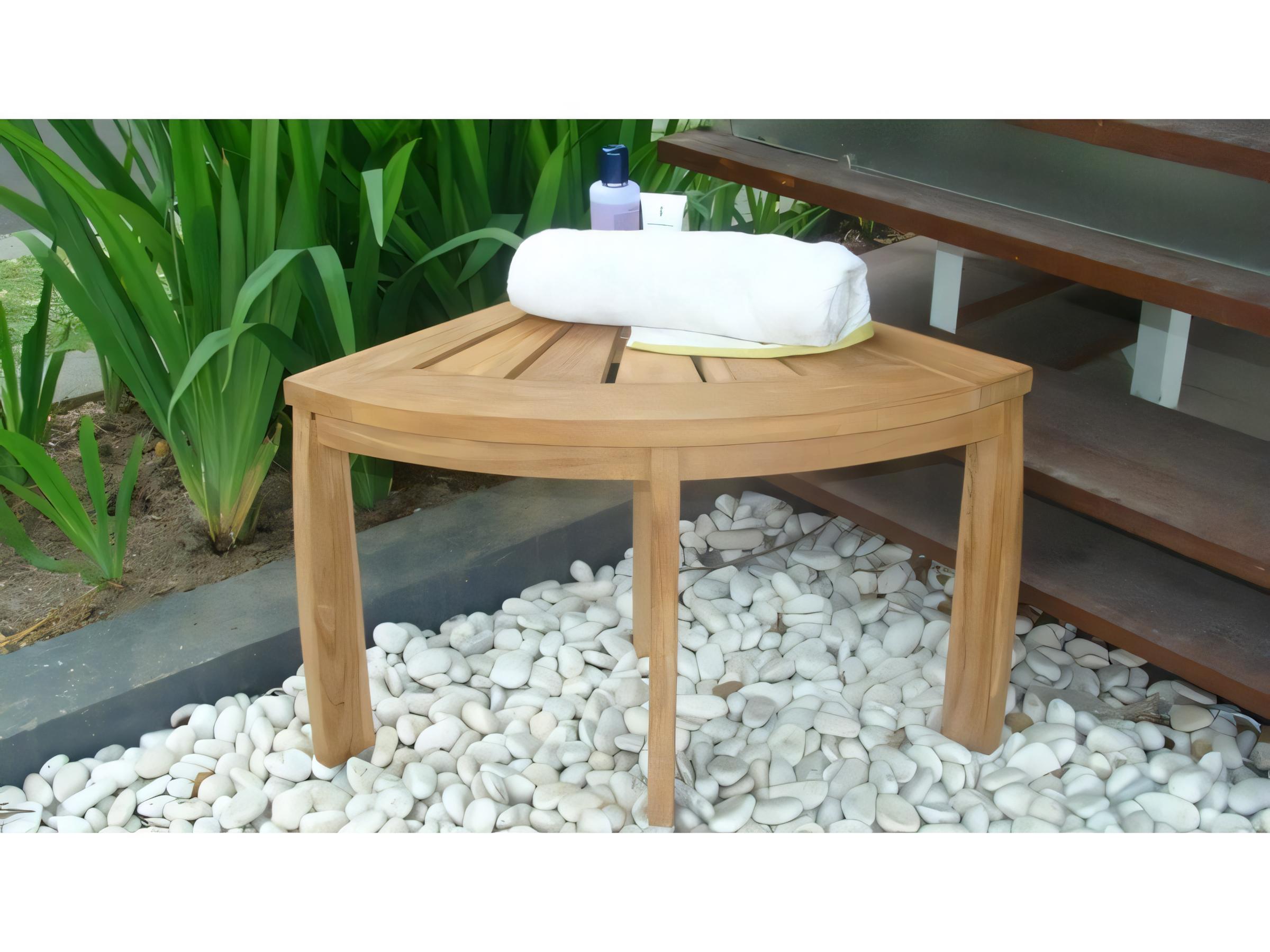 Teak Smith 19" Corner Stool Shower Bench