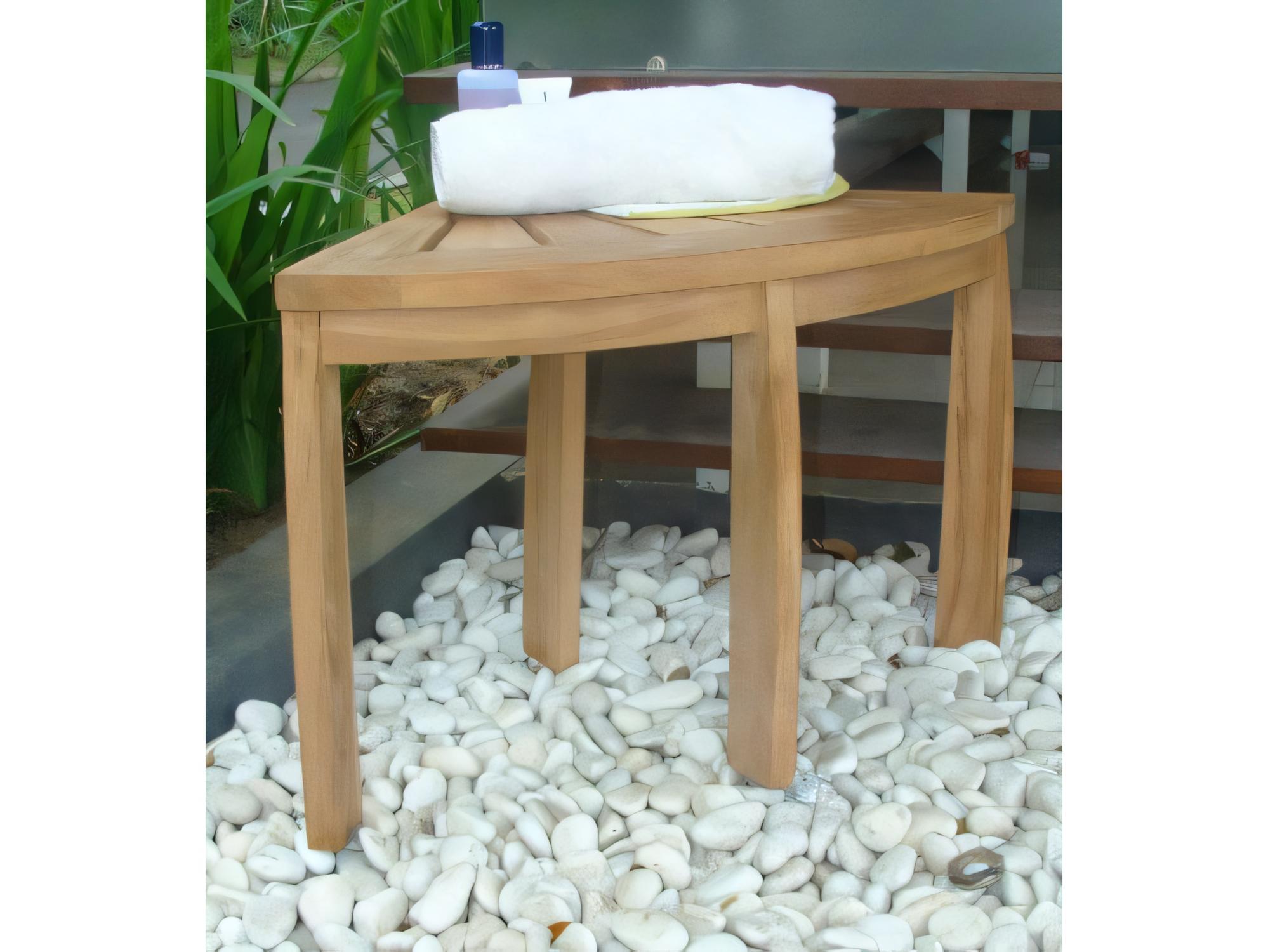 Teak Smith 19" Corner Stool Shower Bench