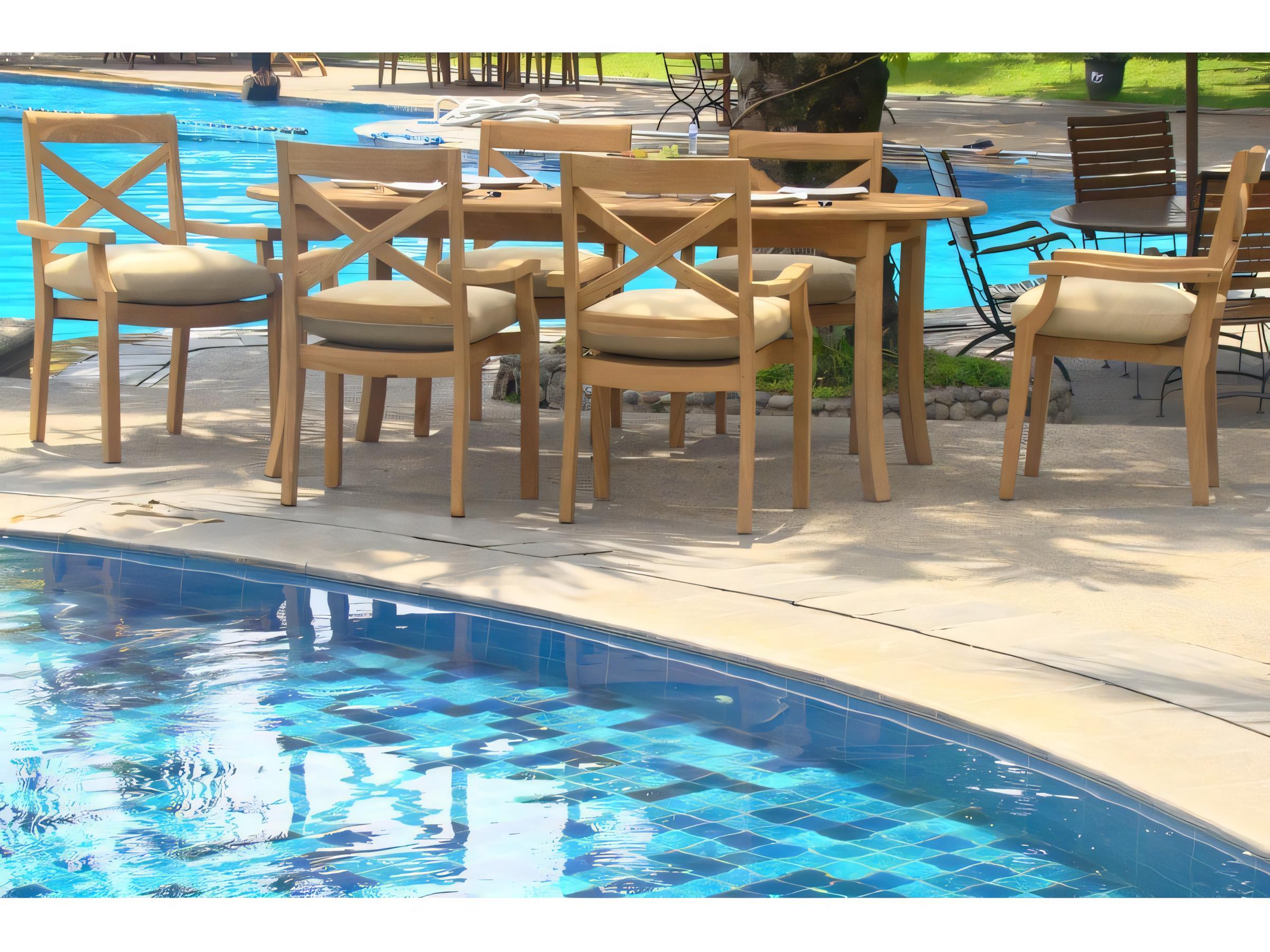 Teak Smith Granada Stacking Captain Dining Arm Chair