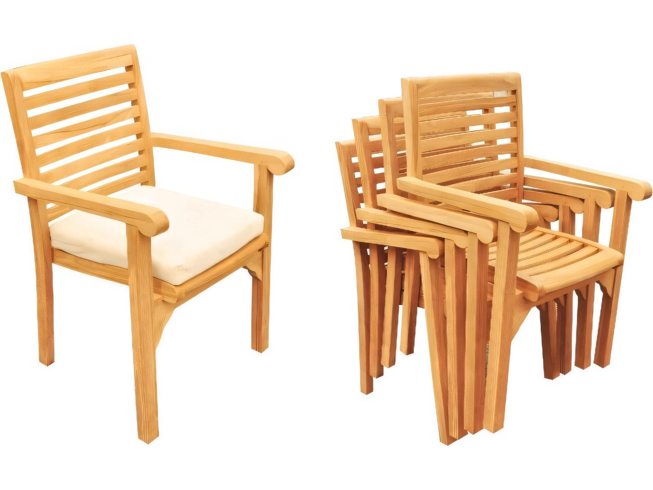 Teak Smith Hari Stacking Captain Dining Arm Chair