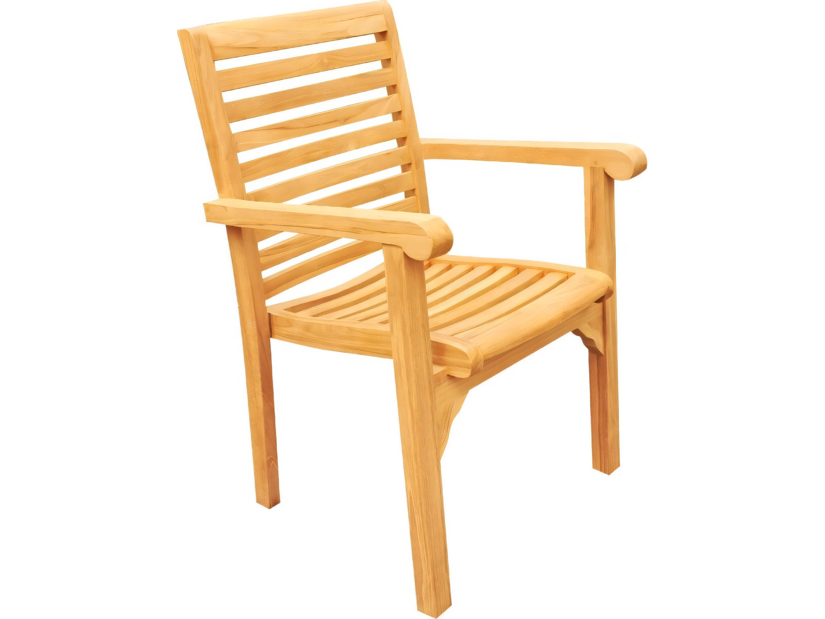 Teak Smith Hari Stacking Captain Dining Arm Chair