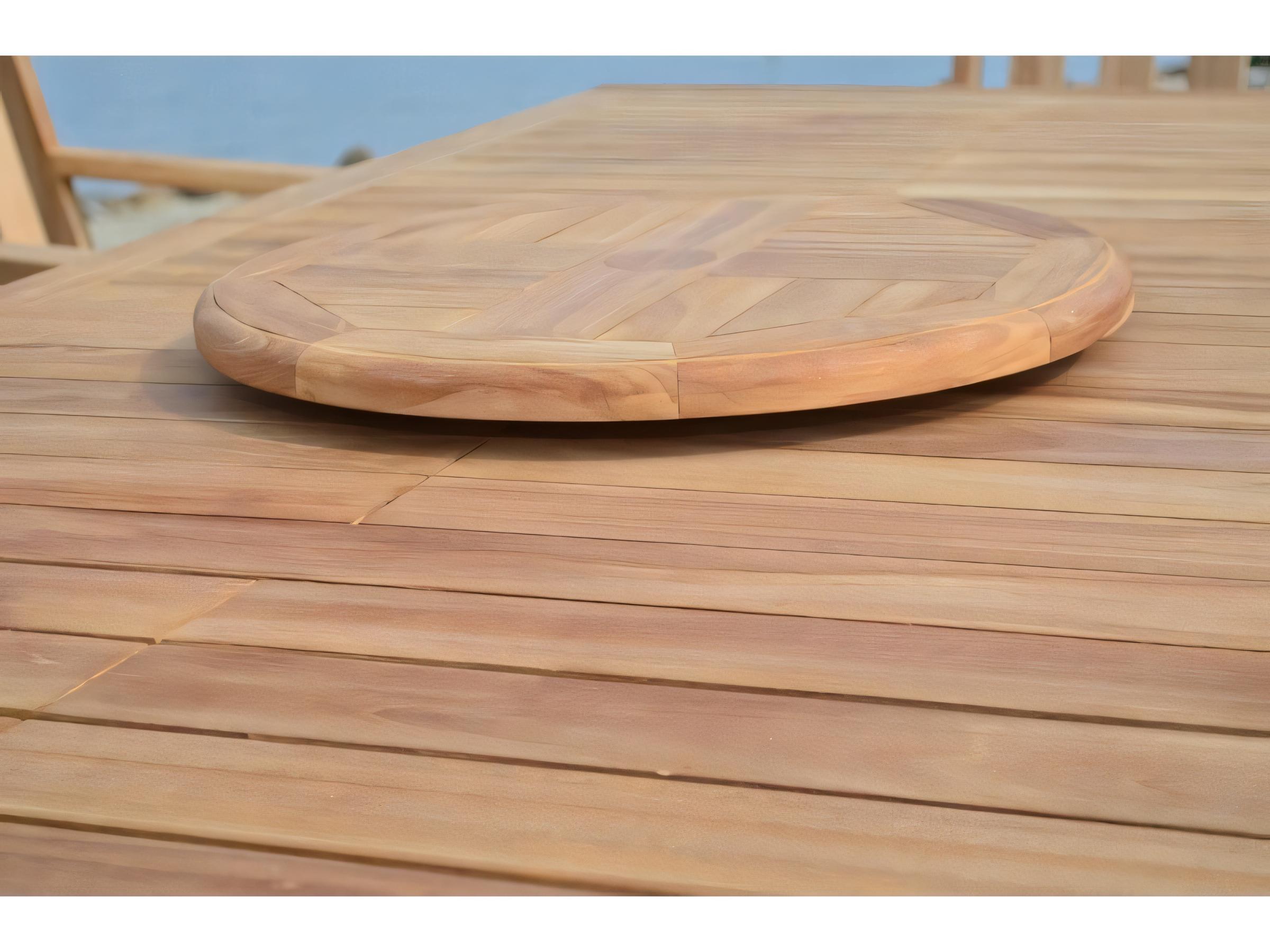 Teak Smith Grade-A Teak Wood 20" Lazy Susan W/ Umbrella Hole