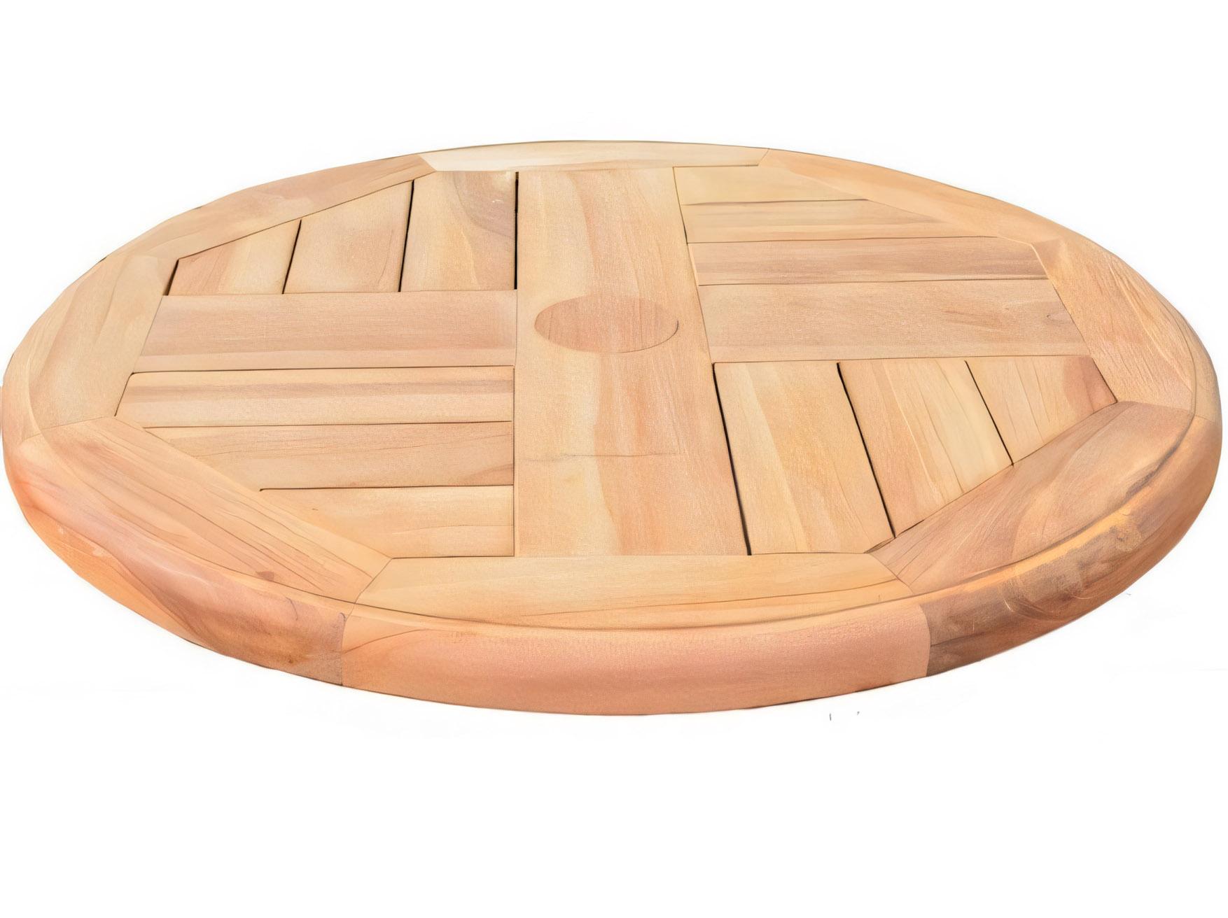 Teak Smith Grade-A Teak Wood 20" Lazy Susan W/ Umbrella Hole