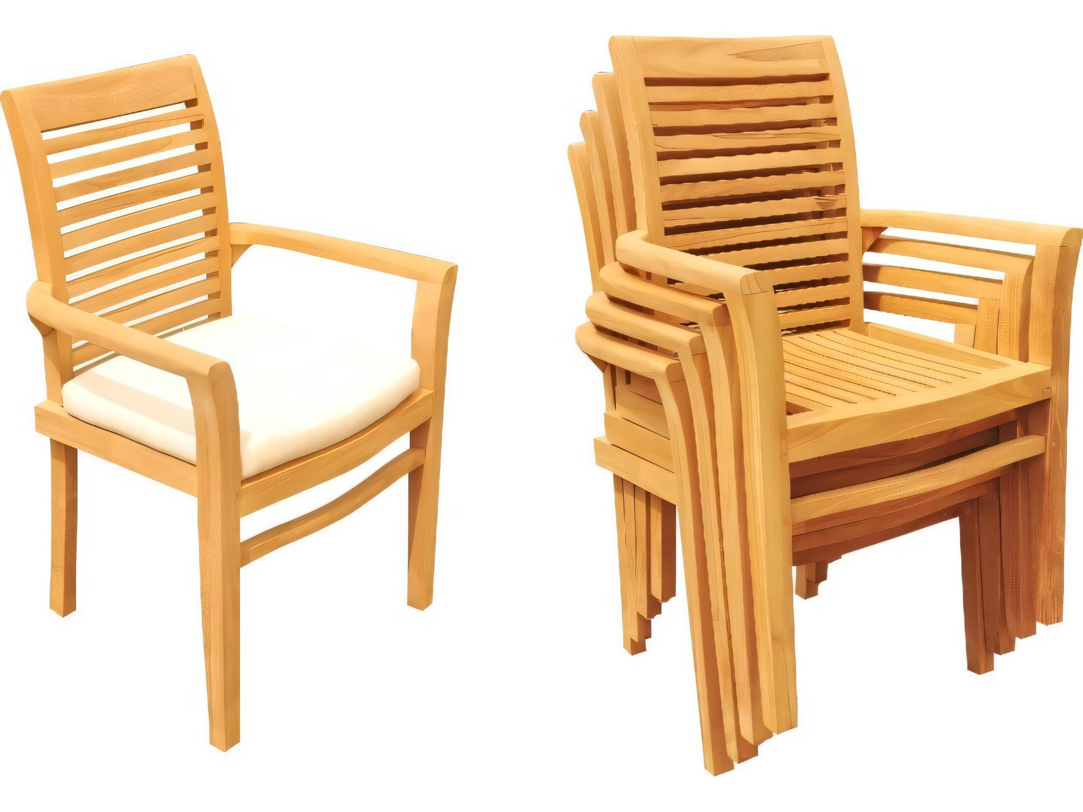Teak Smith Mas Stacking Captain Dining Arm Chair