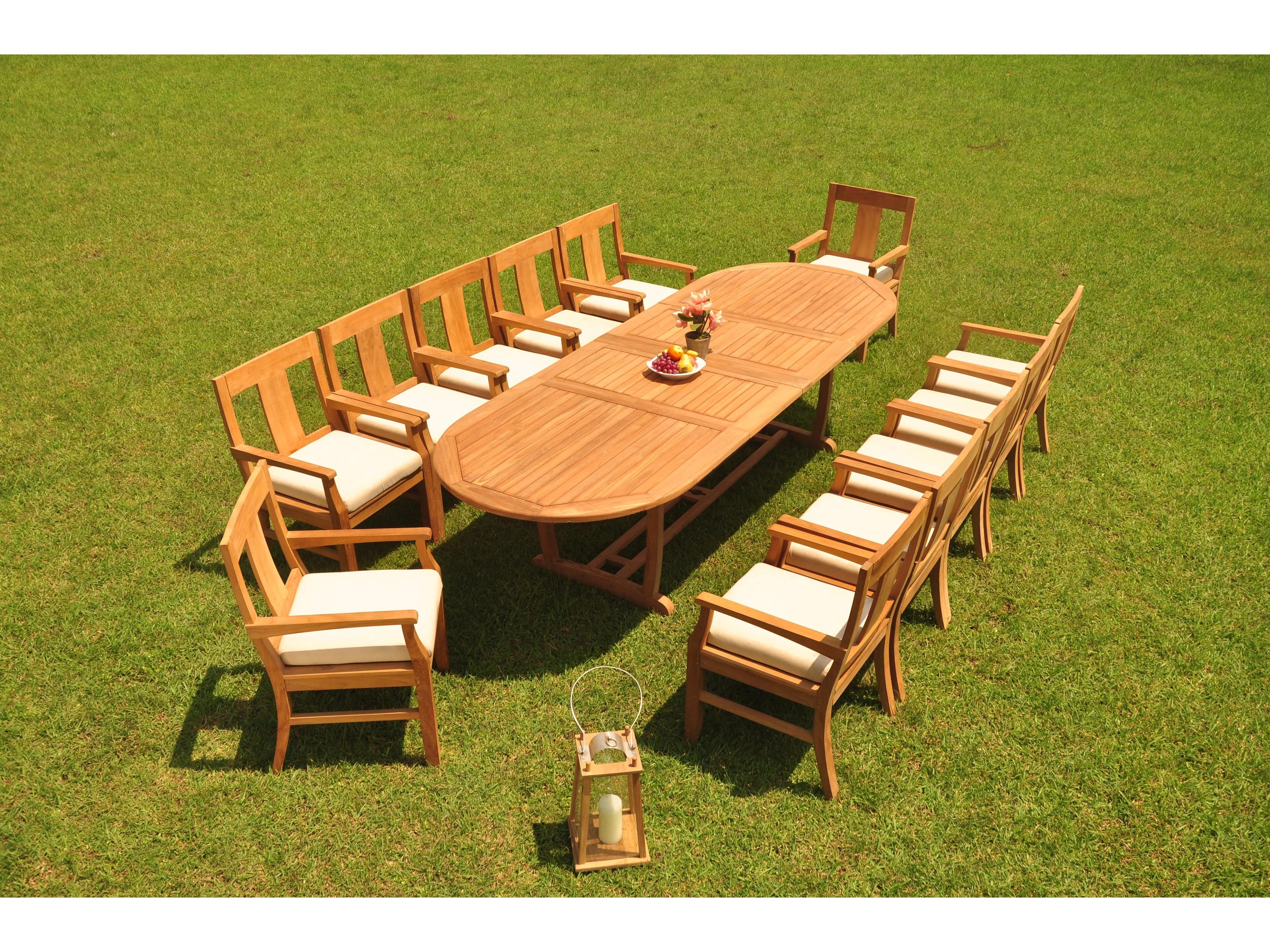 Teak Smith 13 Pieces 118" Mas Oval Dining Set