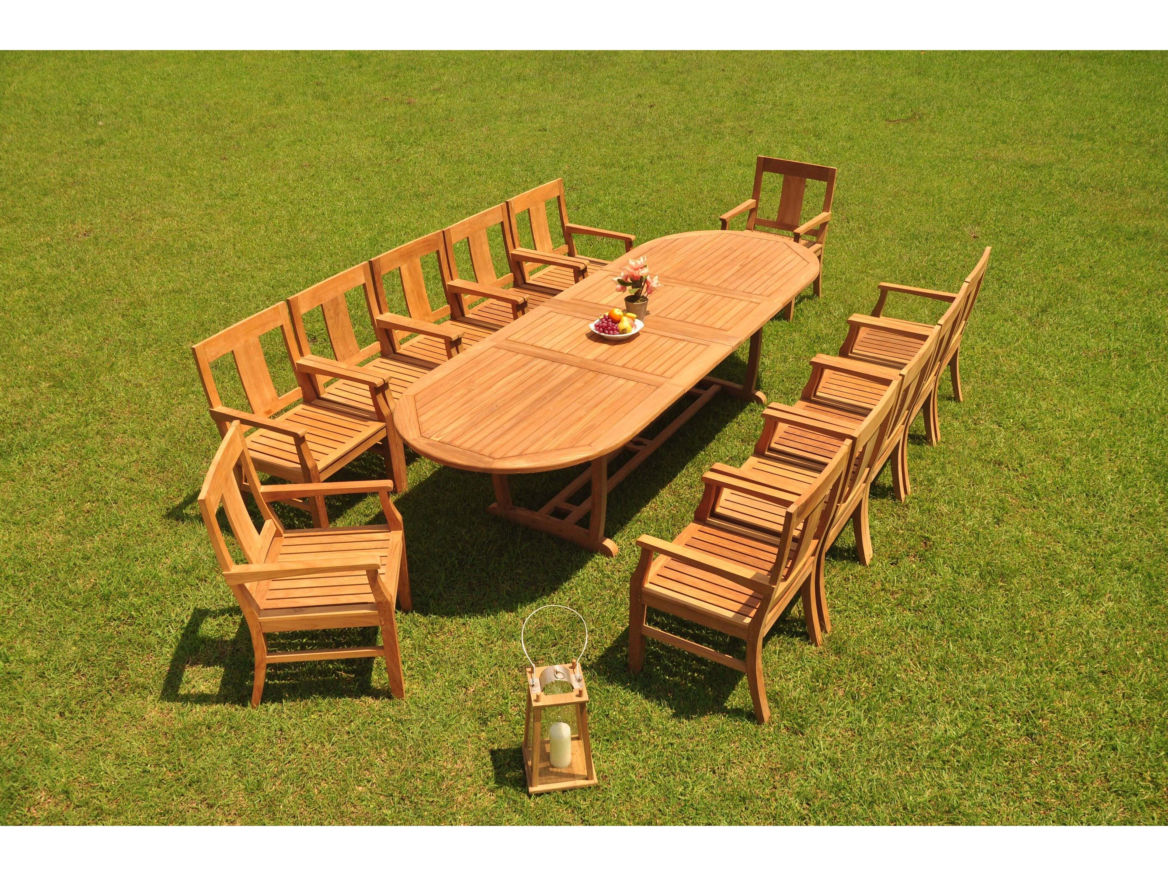 Teak Smith 13 Pieces 118" Mas Oval Dining Set
