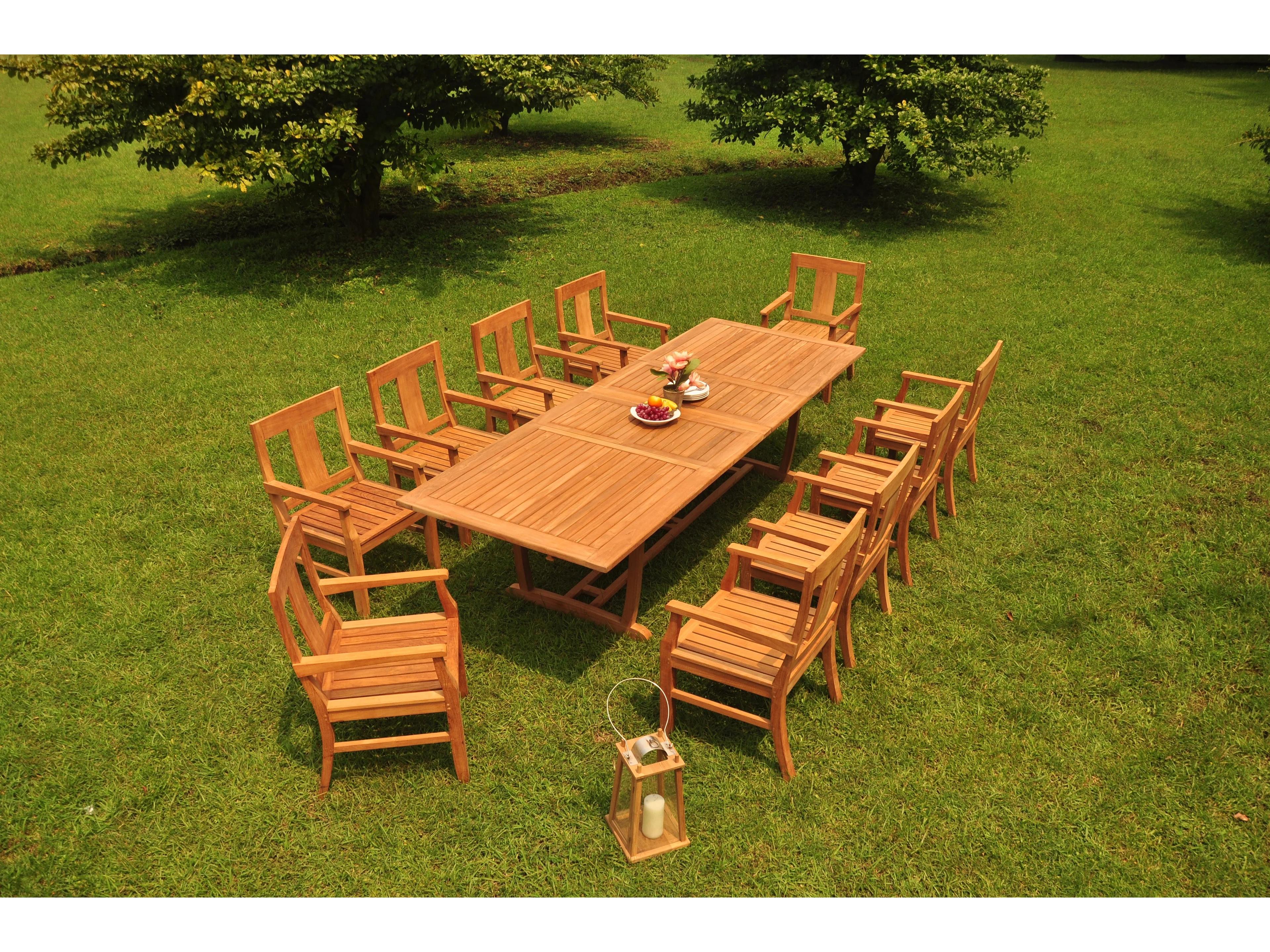 Teak Smith 11 Pieces 118" Mas Rectangular Dining Set