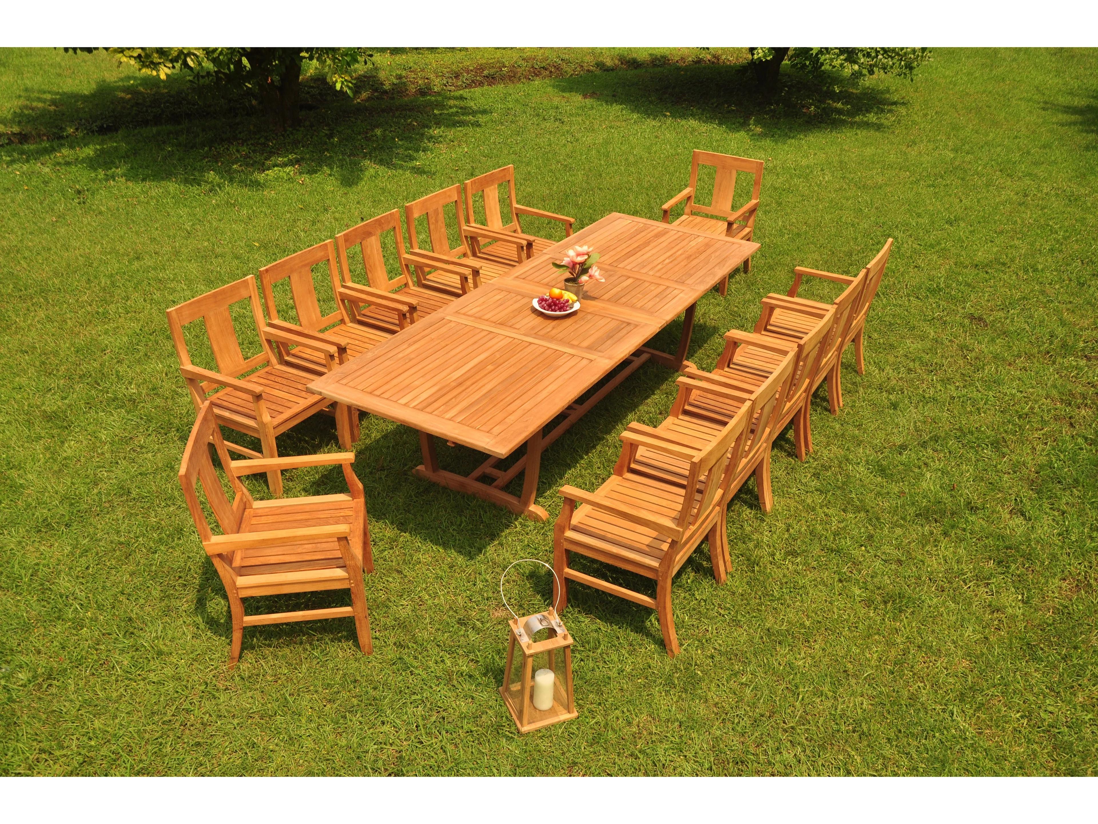 Teak Smith 13 Piece 118" Mas Rectangular Dining Set