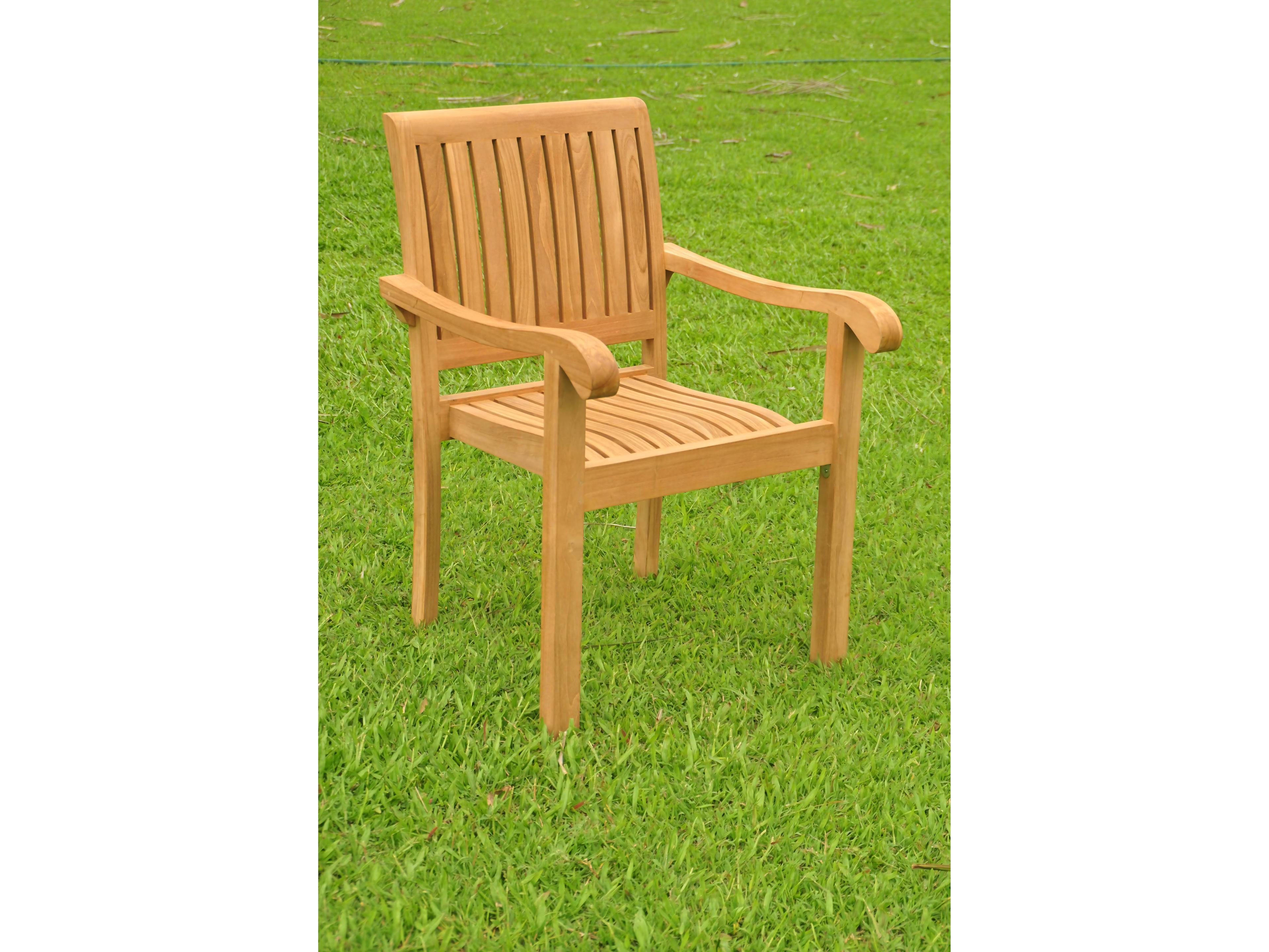 Teak Smith Napa Stacking Captain Dining Arm Chair