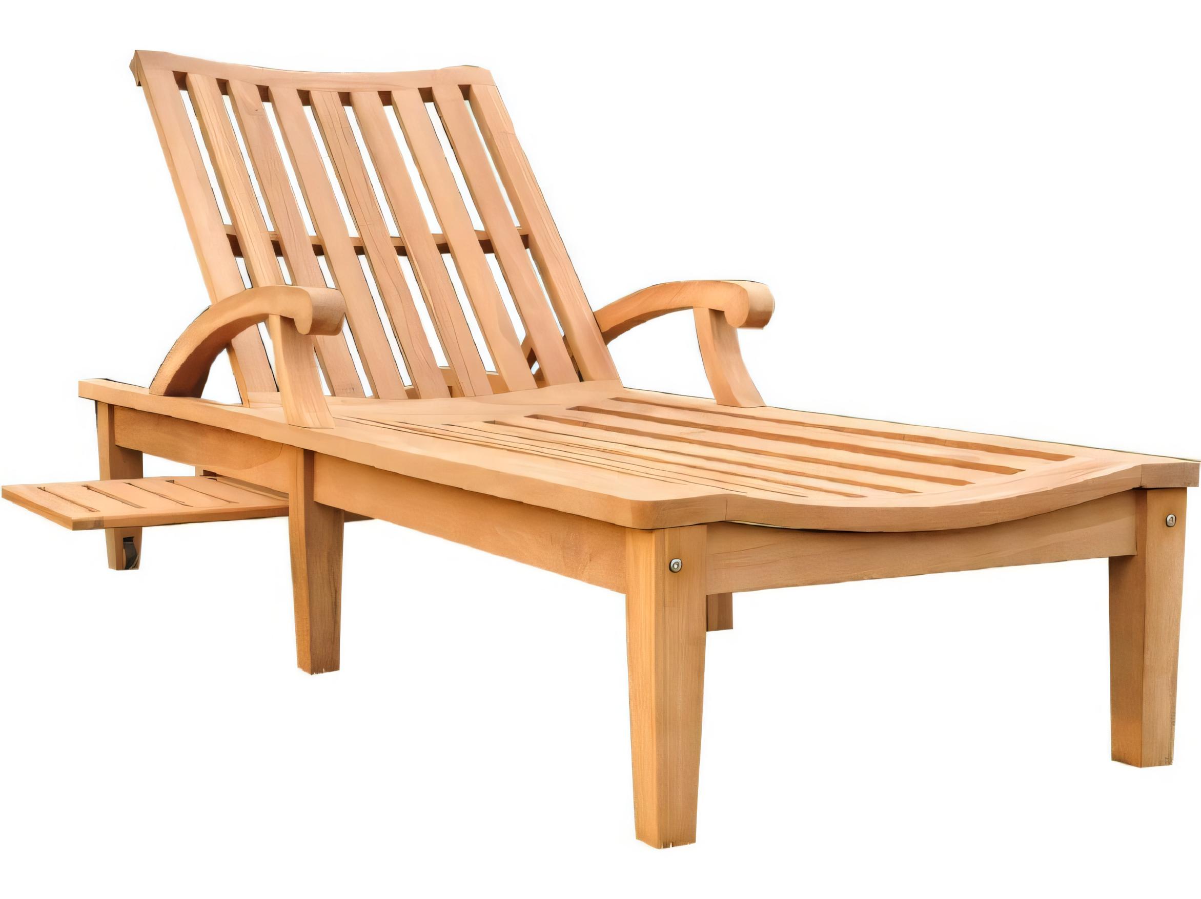 Teak Smith ND Multi Position Sun Chaise Lounger with slide out Tray