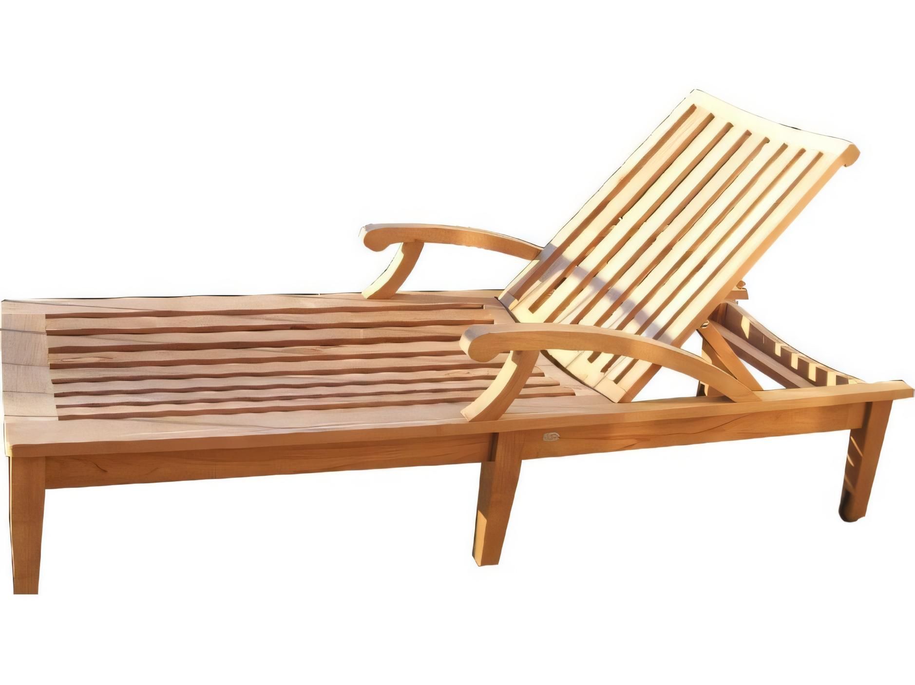 Teak Smith ND Multi Position Sun Chaise Lounger with slide out Tray