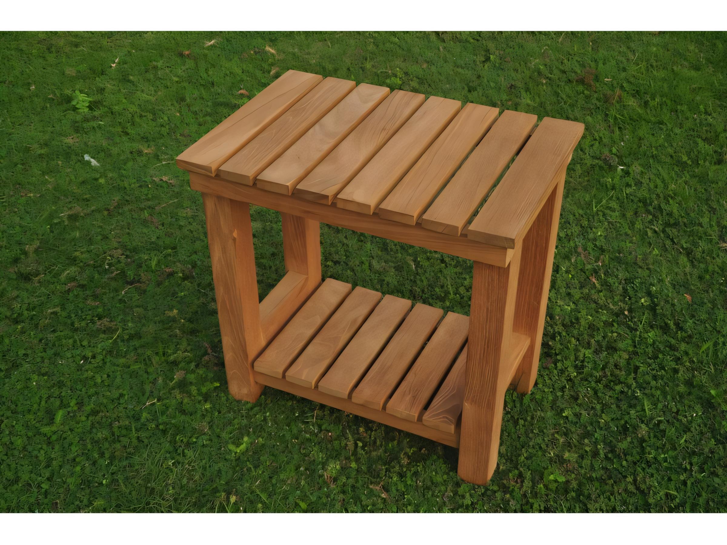 Teak Smith Busselton Shower Resort Bath Pool Bench with Shelf