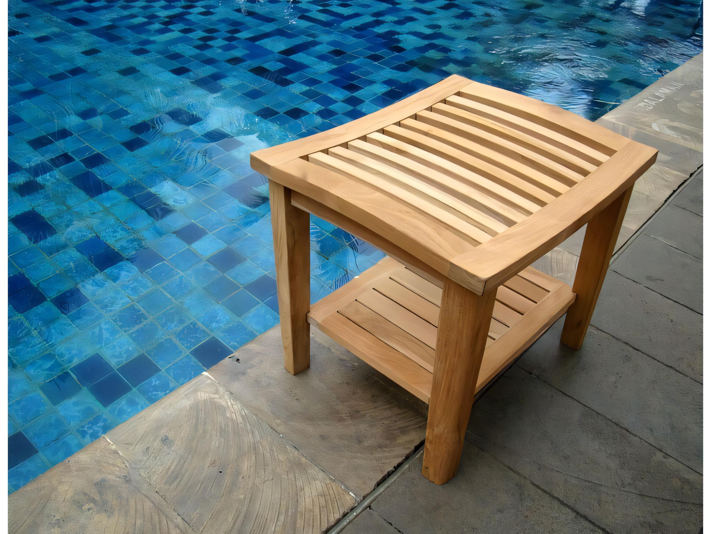 Teak Smith Shower Spa Bench Stool