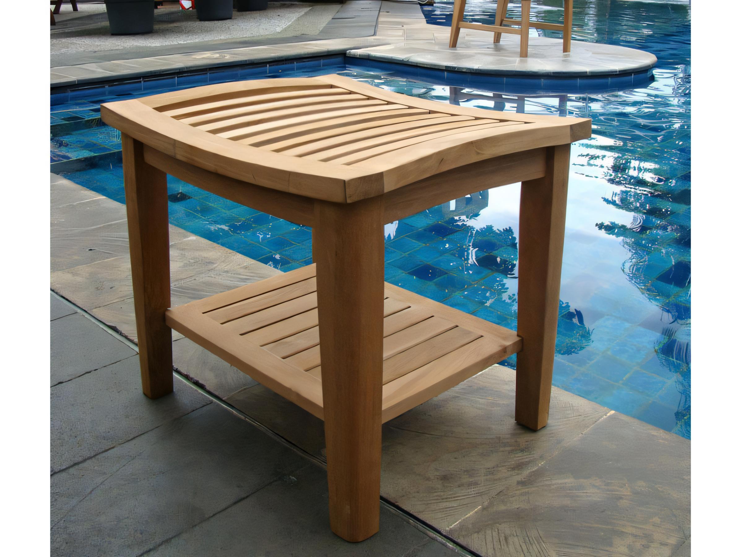 Teak Smith Shower Spa Bench Stool
