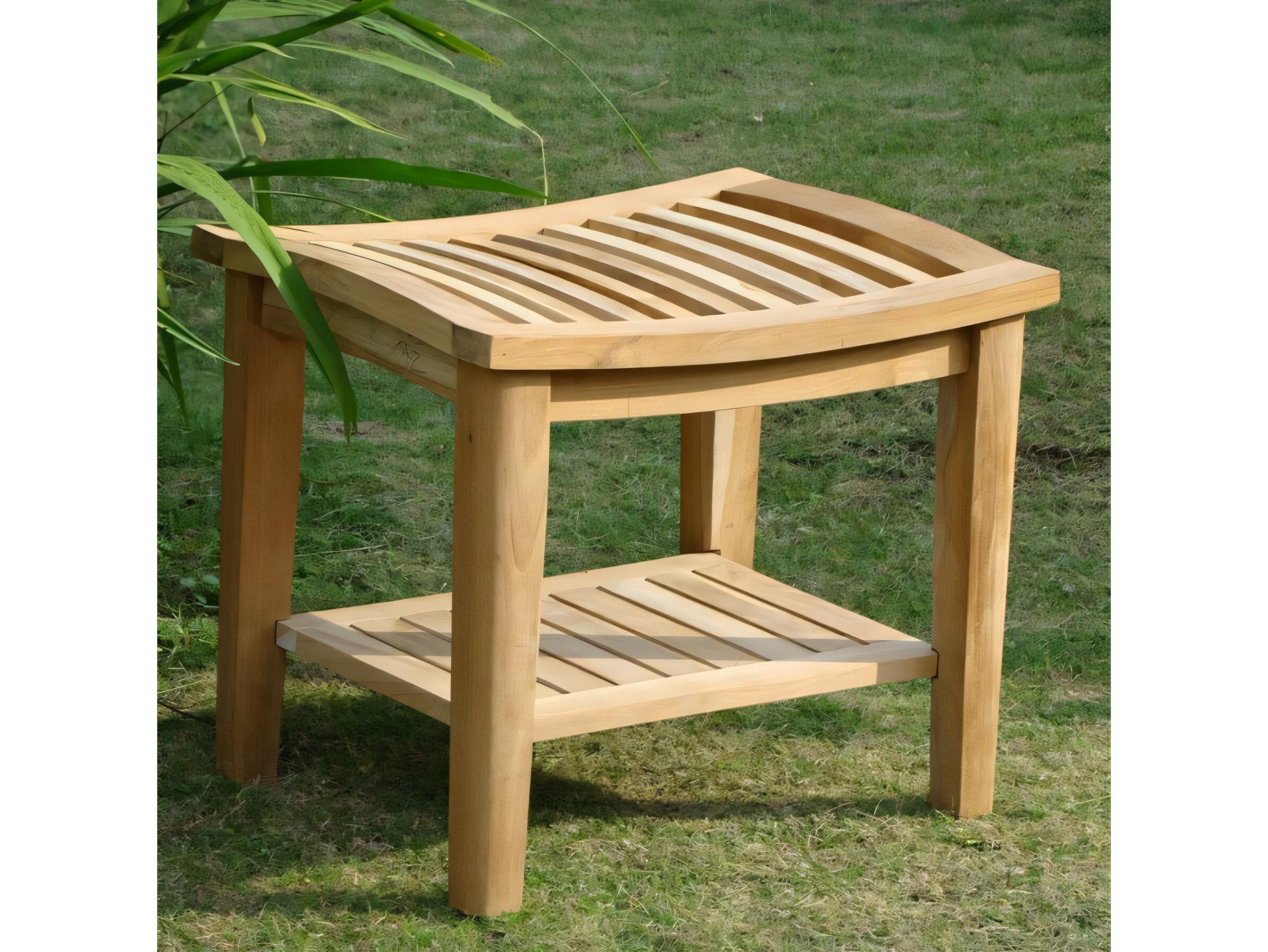 Teak Smith Shower Spa Bench Stool