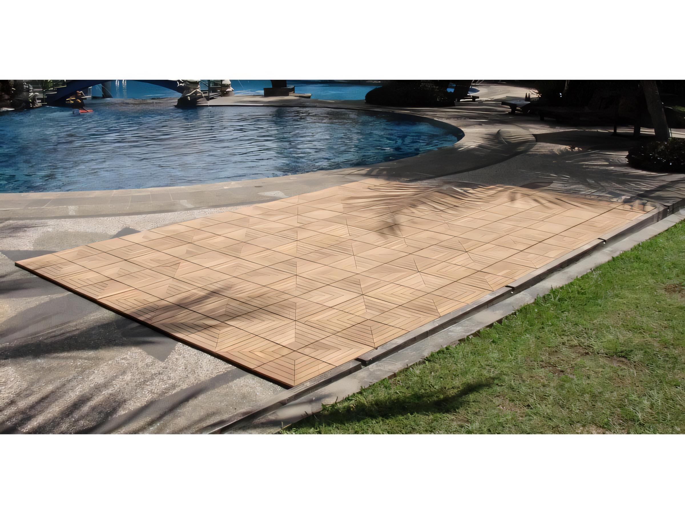 Teak Smith Grade-A Teak Wood 12x12 DIY Deck Interlocking 12 Tiles Box