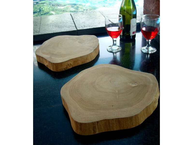 Teak Smith Round 9" to 10" Diameter Trivet / Dish Holder Mat Set - Includes Qty 2