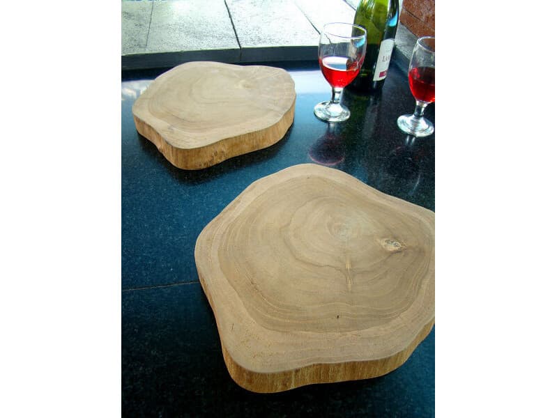 Teak Smith Round 9" to 10" Diameter Trivet / Dish Holder Mat Set - Includes Qty 2