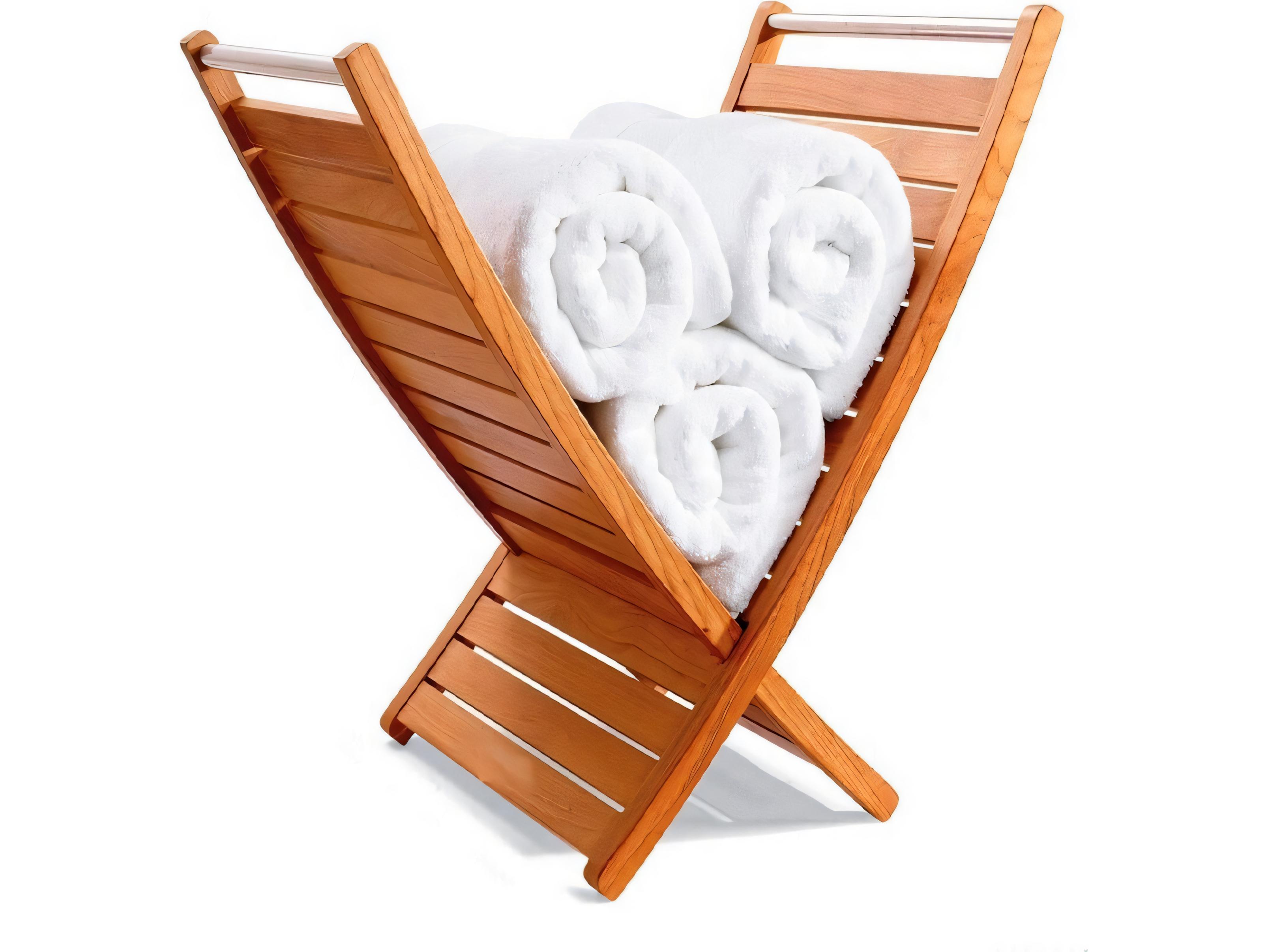 Teak Smith Magazine Rack / Bath Shower Spa Teak Towel holder Small