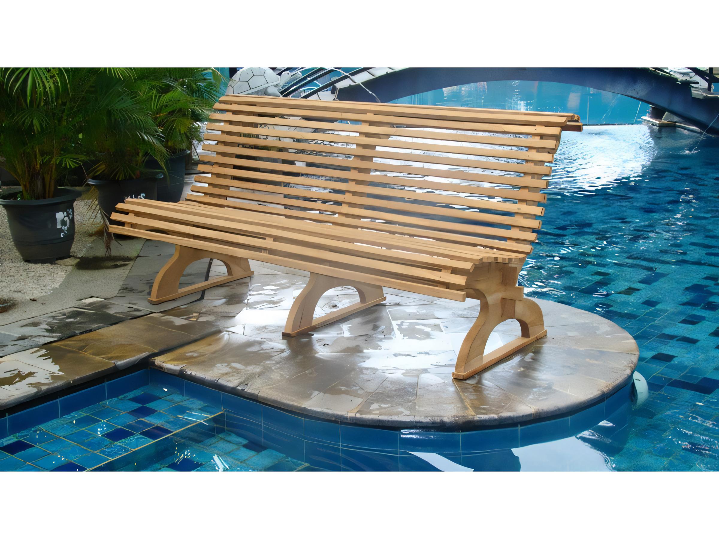 Teak Smith Trolley Car Bench