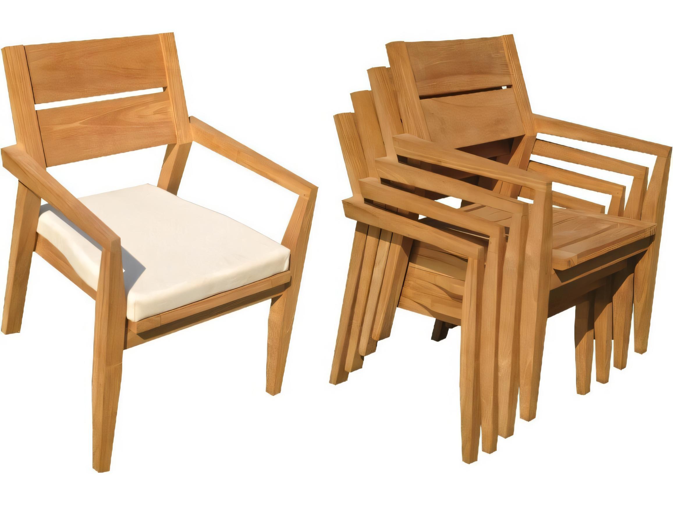 Teak Smith Vellore Stacking Captain Dining Arm Chair