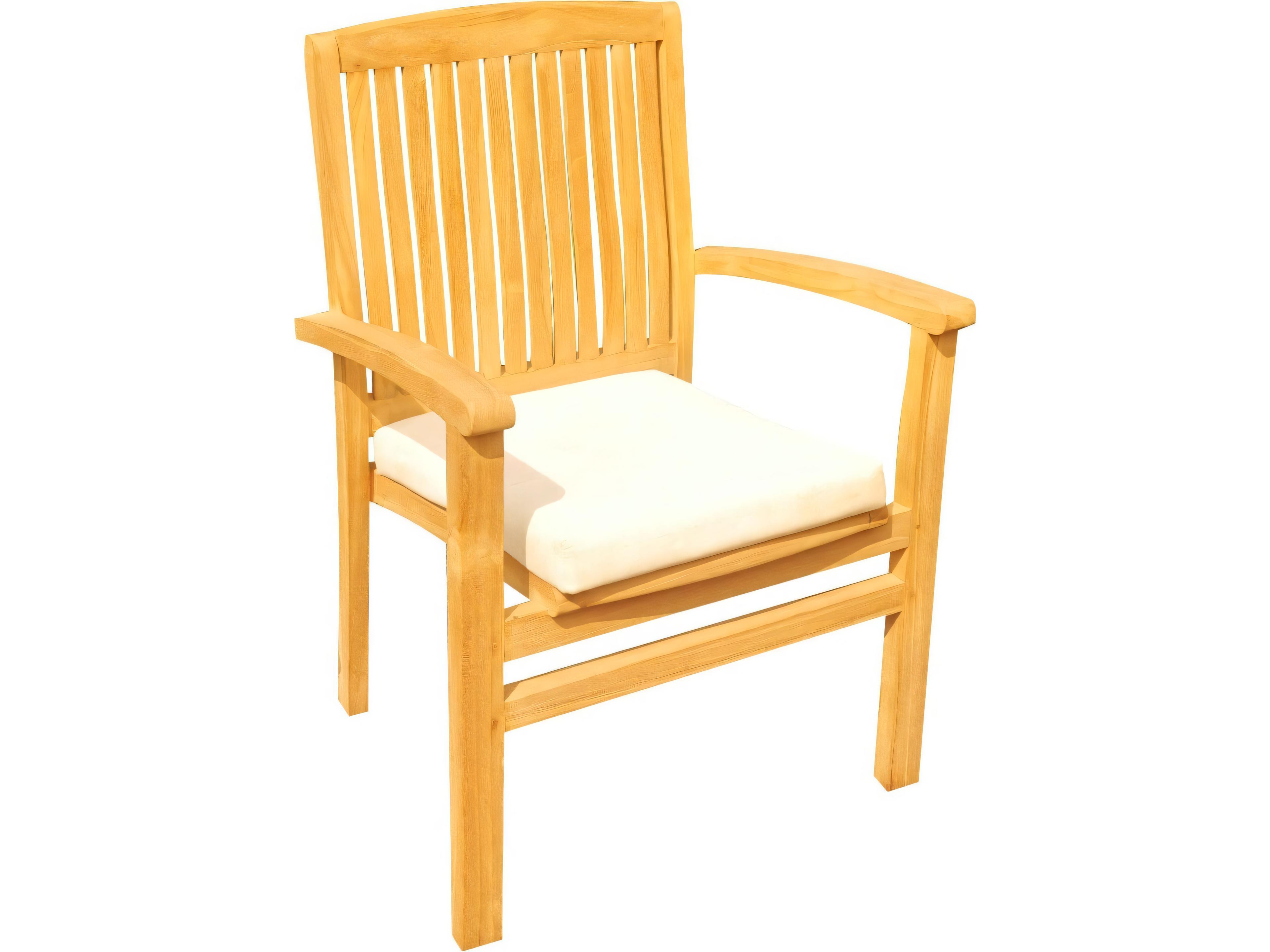 Teak Smith Wave Stacking Captain Dining Arm Chair