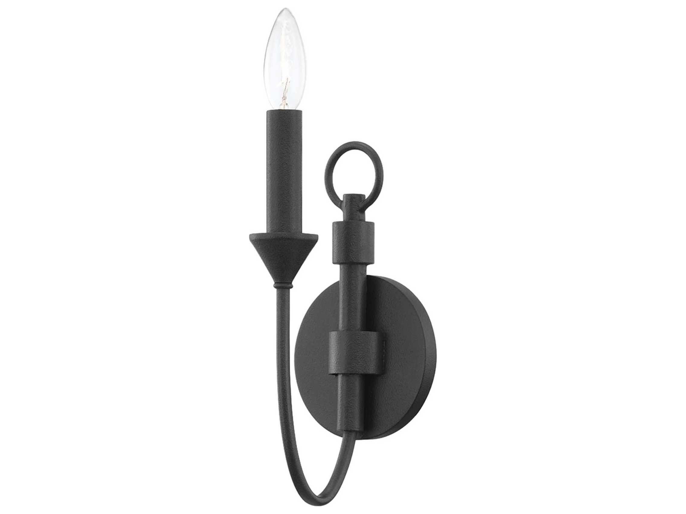 Troy Lighting Cate 1-Light Forged Iron Black Wall Sconce