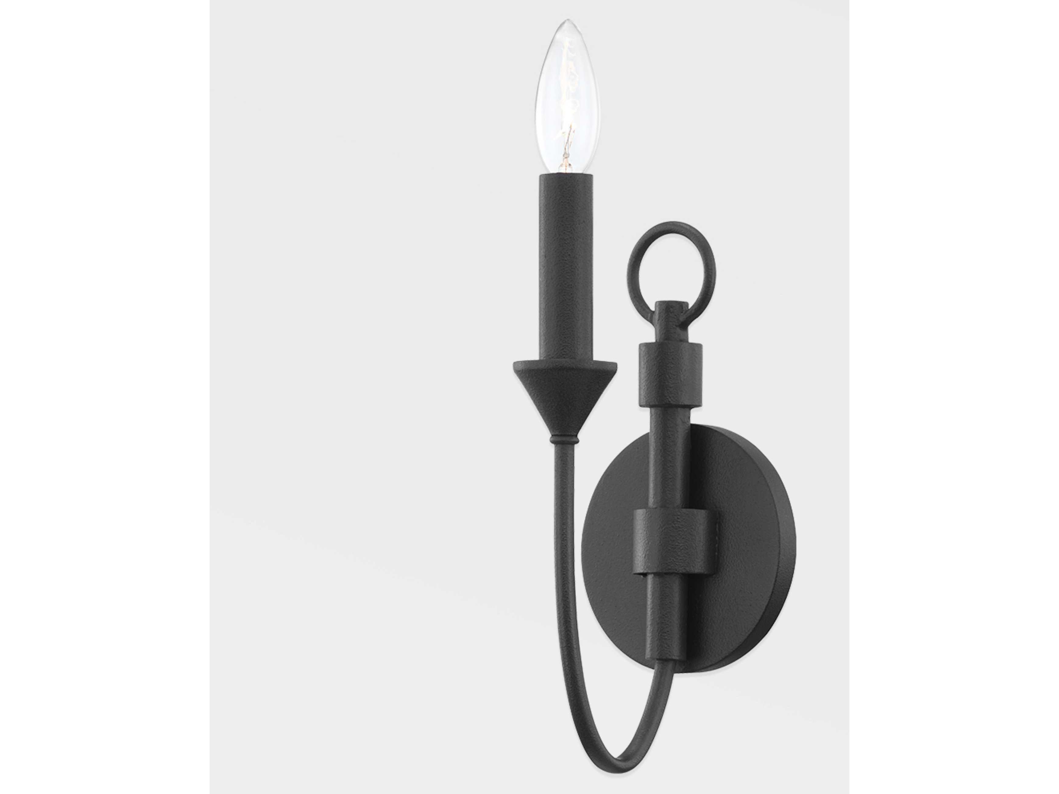 Troy Lighting Cate 1-Light Forged Iron Black Wall Sconce