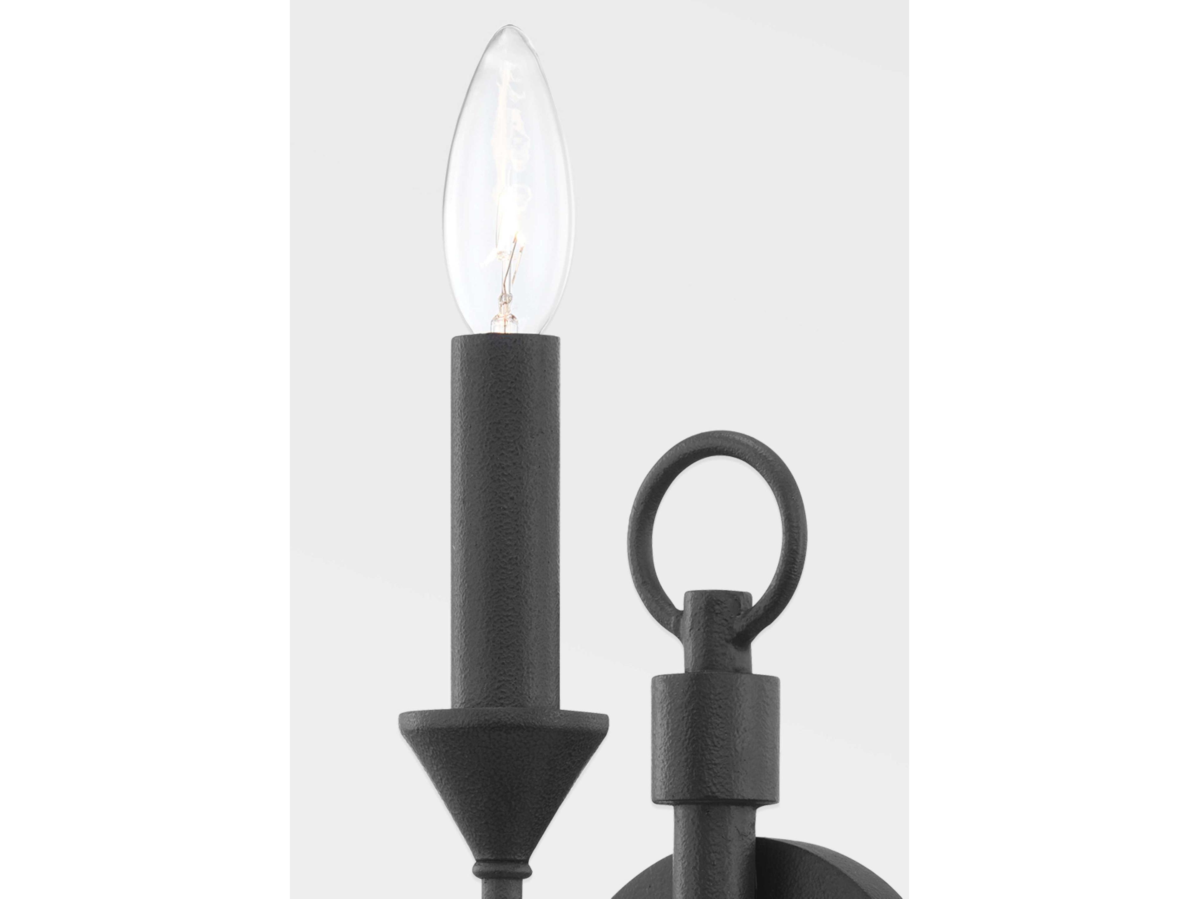 Troy Lighting Cate 1-Light Forged Iron Black Wall Sconce