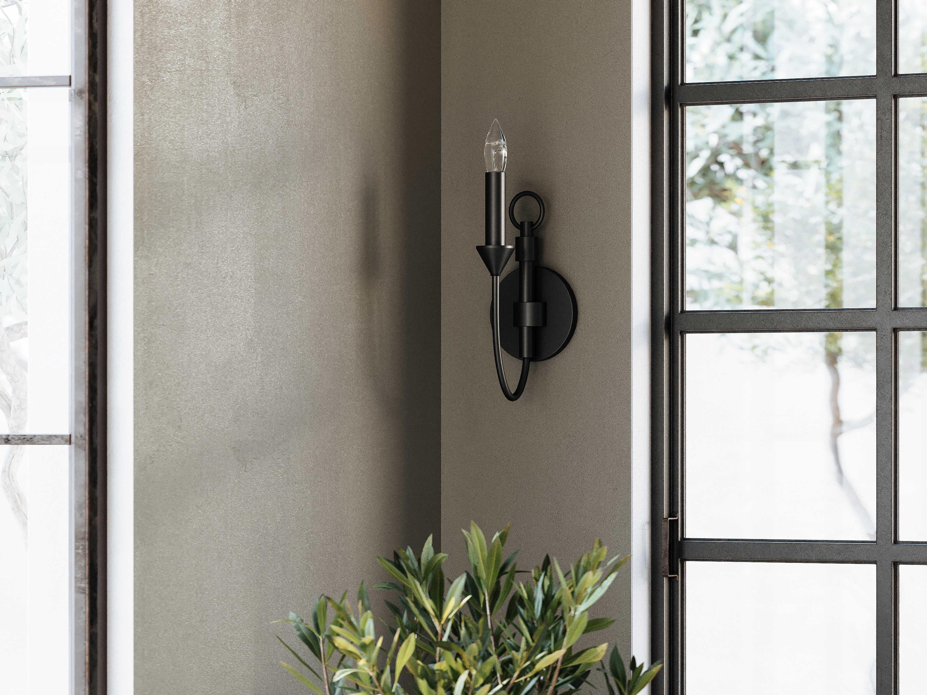 Troy Lighting Cate 1-Light Forged Iron Black Wall Sconce