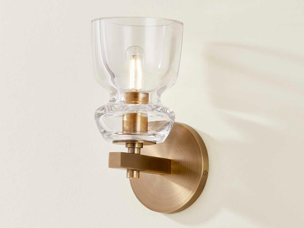 Troy Lighting Trey 1-Light Patina Brass Wall Sconce