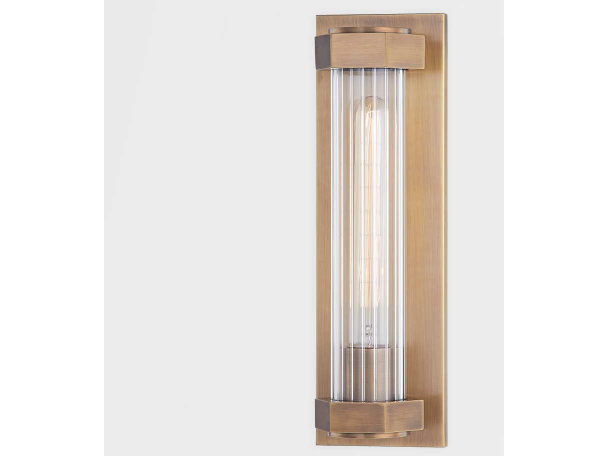 Troy Lighting Godfrey 1-Light Brass Glass Wall Sconce