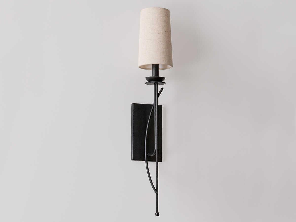 Troy Lighting Calder 1-Light Forged Iron Black Wall Sconce