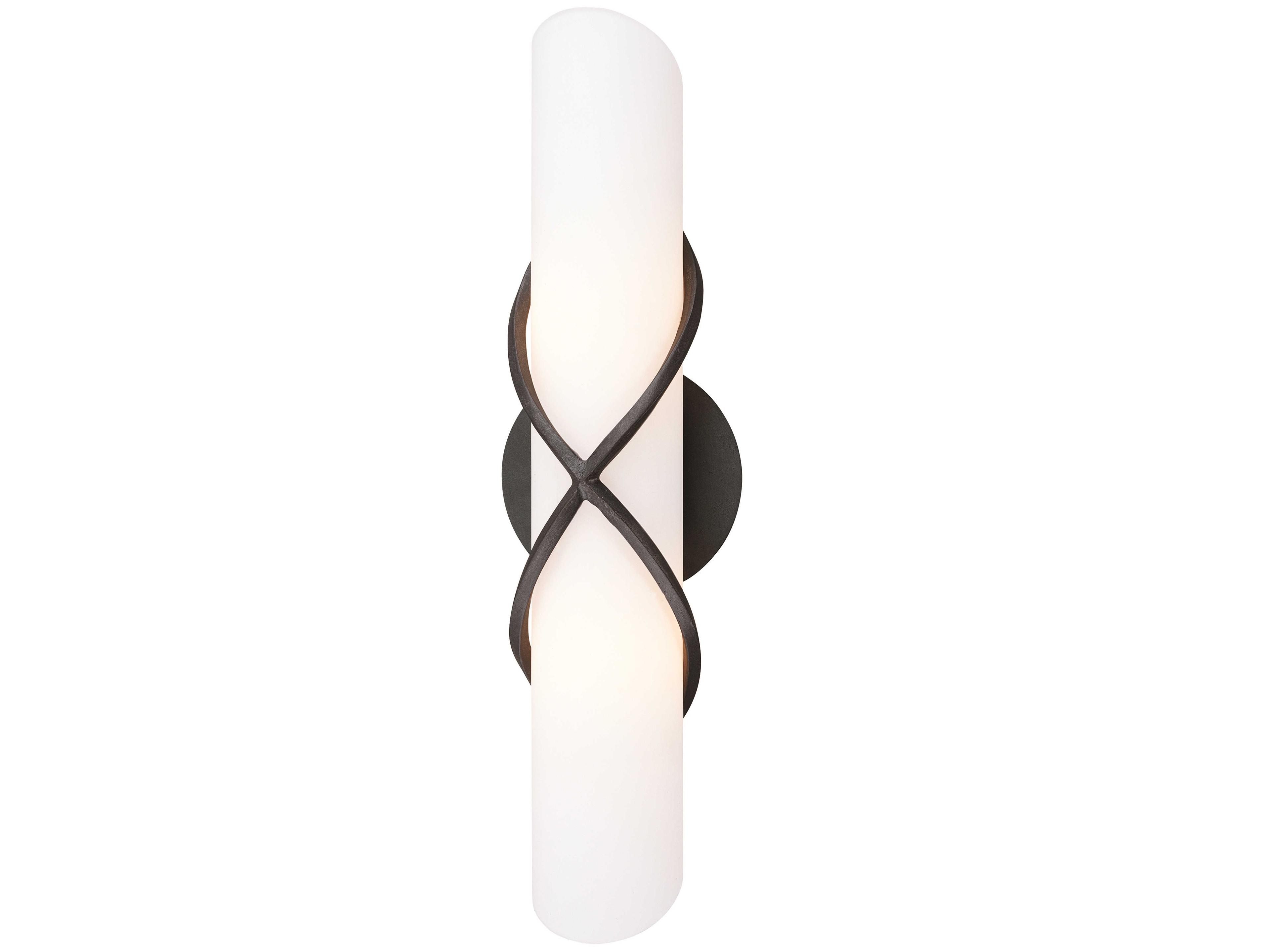 Troy Lighting Roxbury 2-Light Graphite Gray Glass Vanity Light