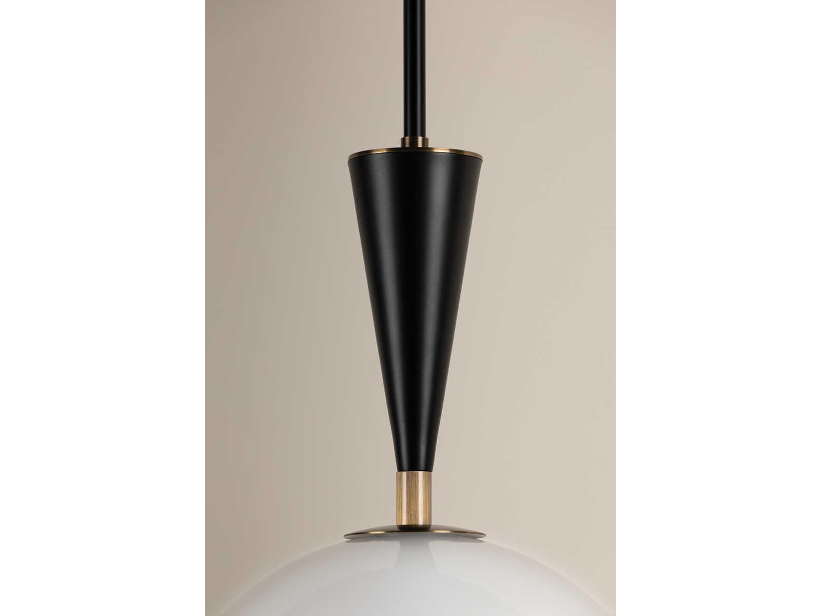 Troy Lighting Payson 1-Light Patina Brass Black Glass Wall Sconce