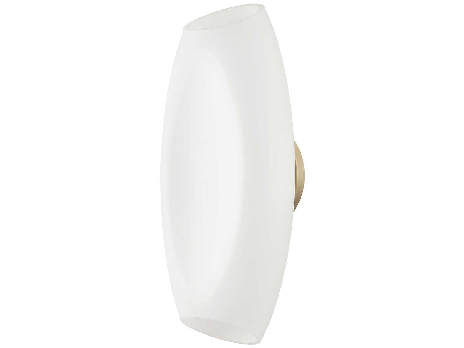 Troy Lighting Vista 1-Light Patina Brass Glass LED Wall Sconce