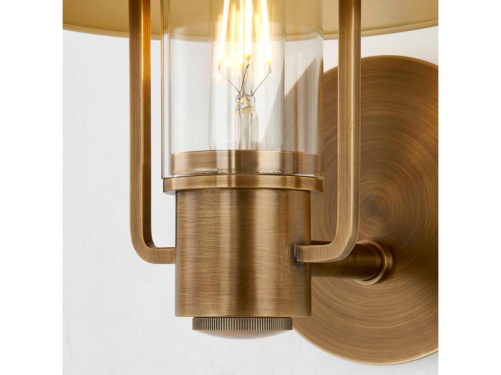 Troy Lighting Kindle 1-Light Patina Brass Glass Wall Sconce
