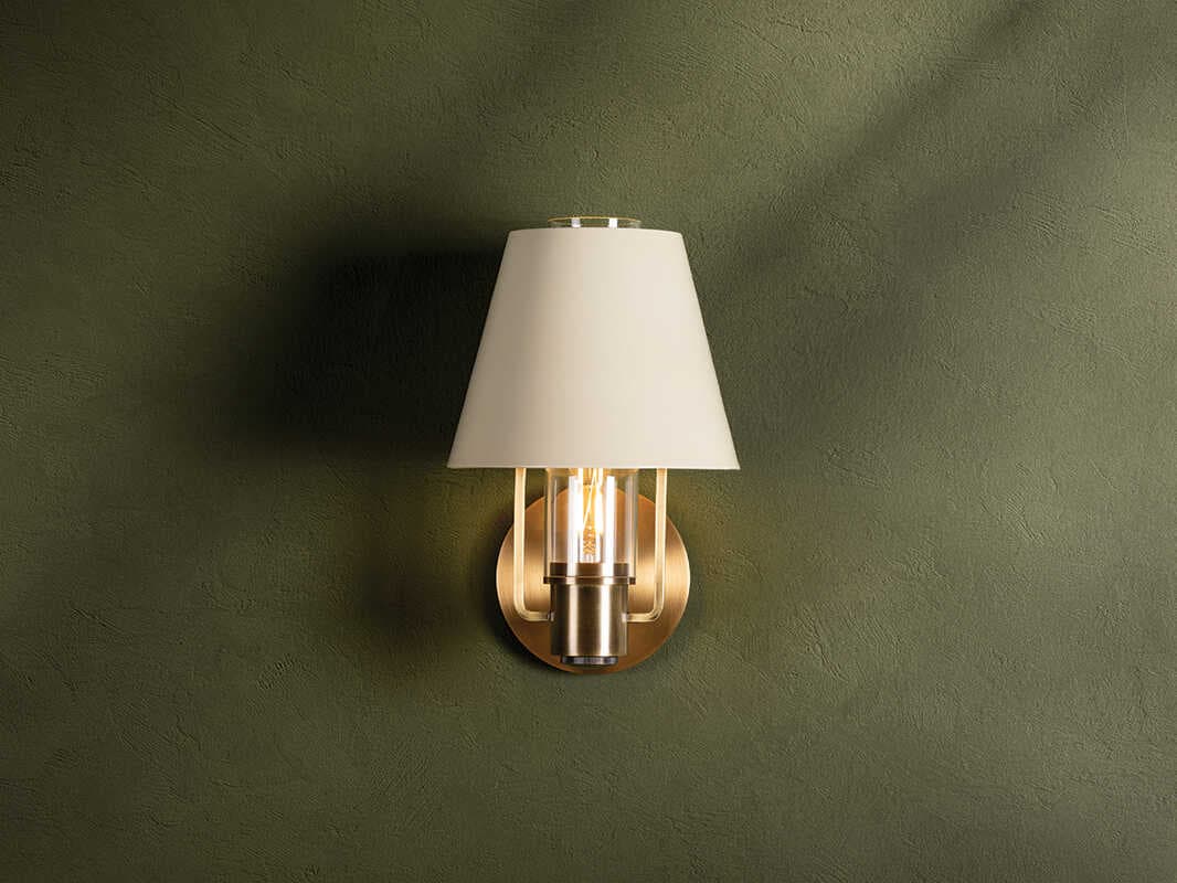 Troy Lighting Kindle 1-Light Patina Brass Glass Wall Sconce