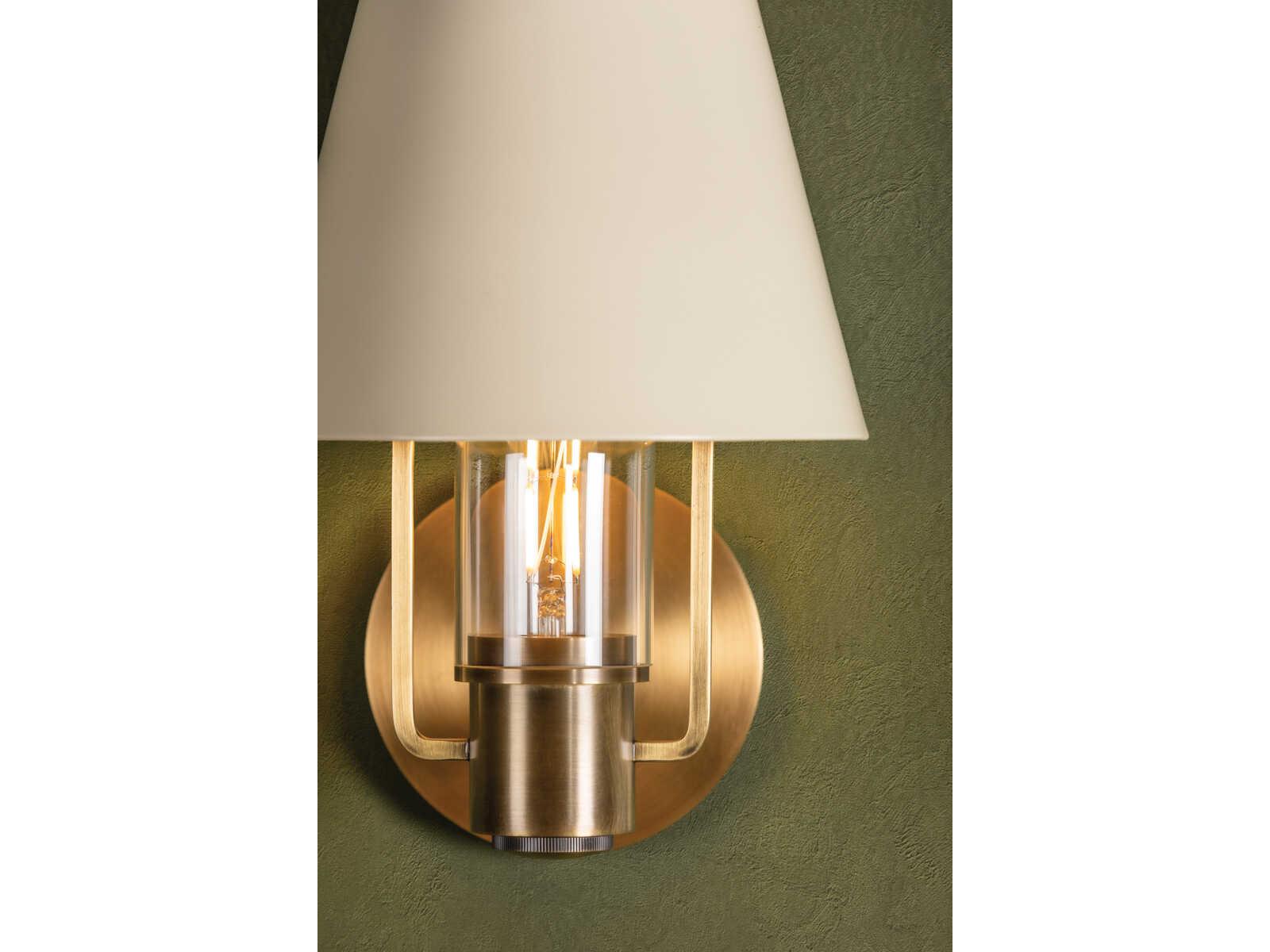 Troy Lighting Kindle 1-Light Patina Brass Glass Wall Sconce