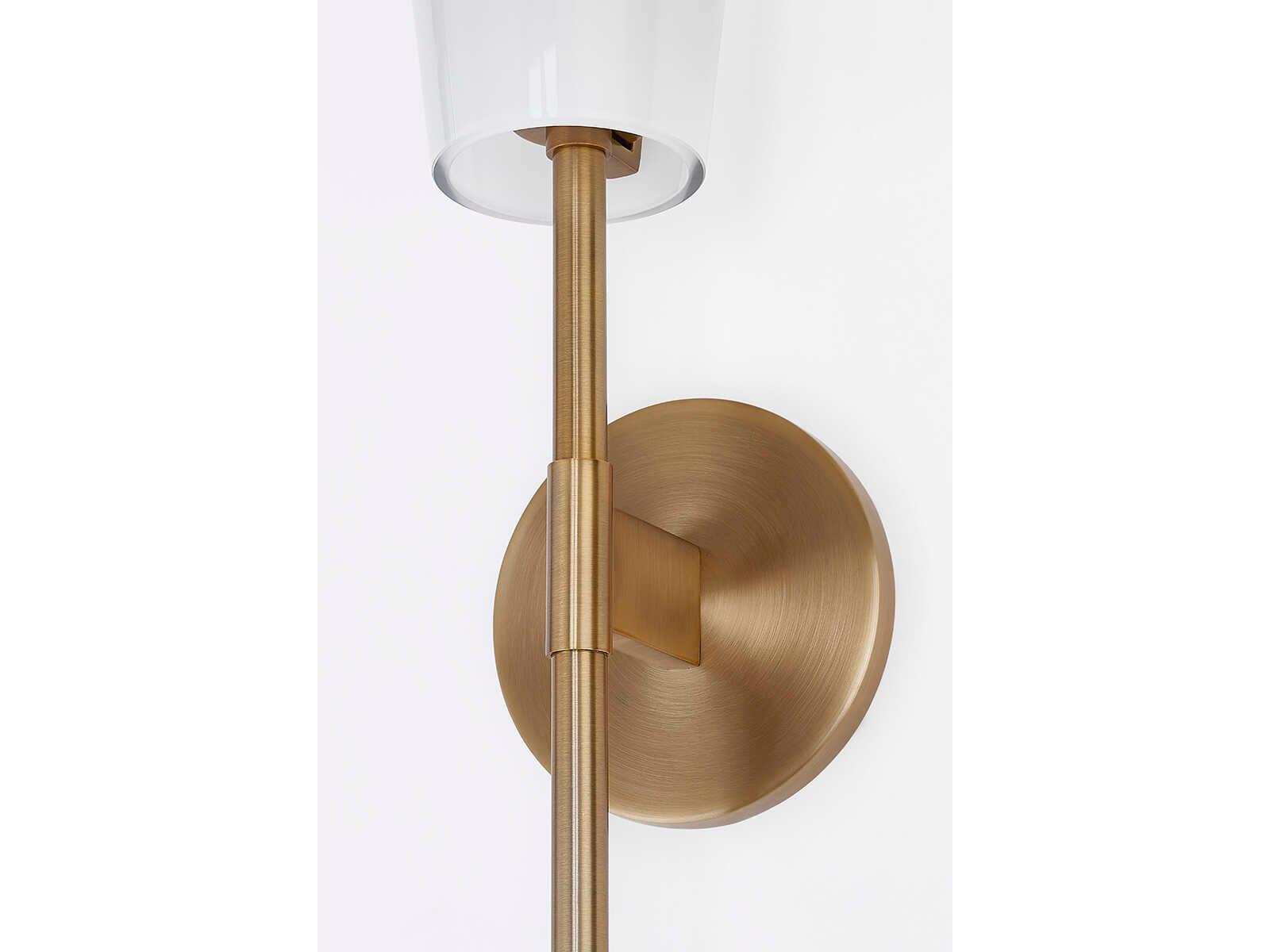 Troy Lighting Camarillo 1-Light Patina Brass Glass Wall Sconce